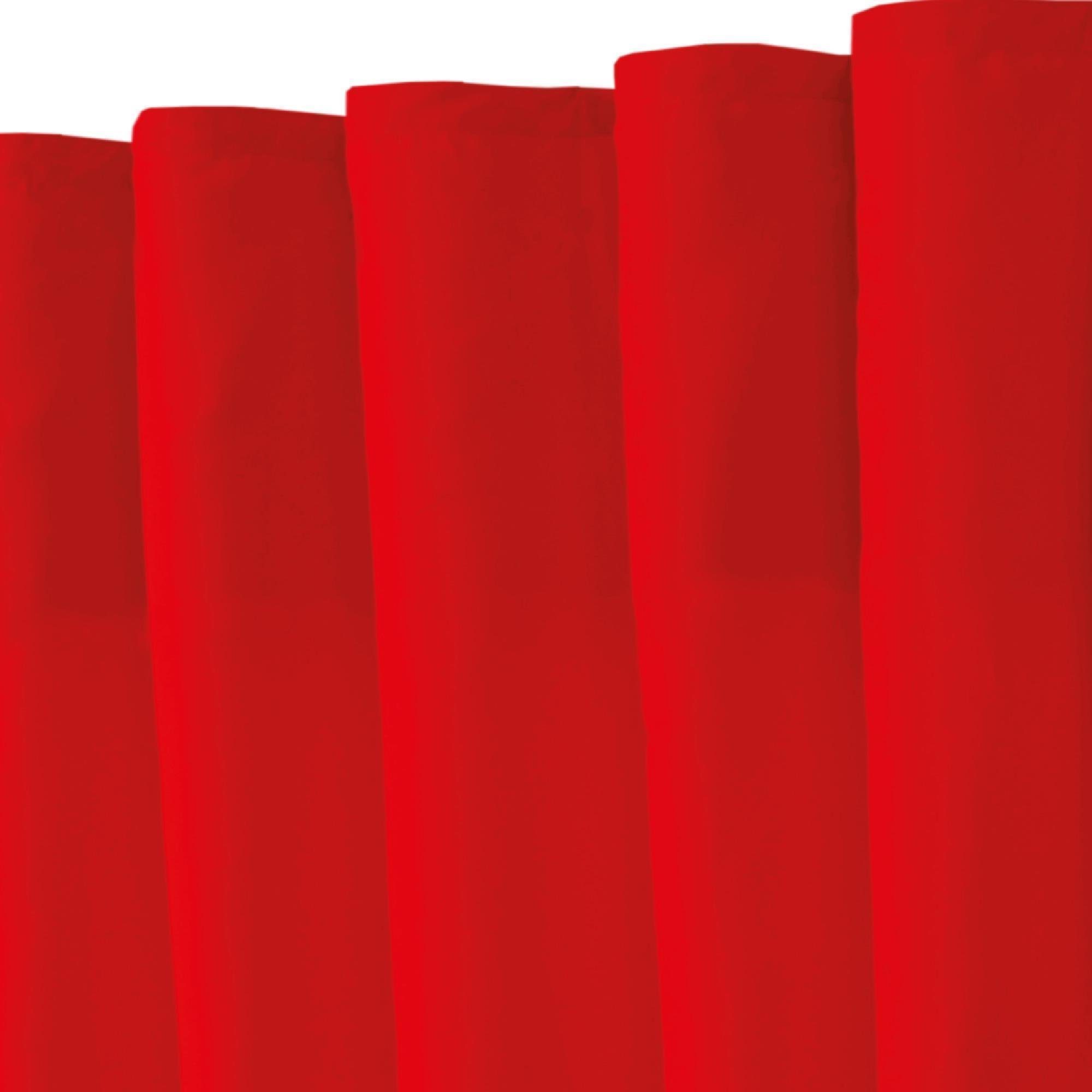 Rot (2 2 Bestlivings, blickdicht, Gardinen, Raffhaken) Kräuselband Vorhang, Microfaser, "Blickdicht" St), (2 Kräuselband mit Raffhalter, Gardinenset 2