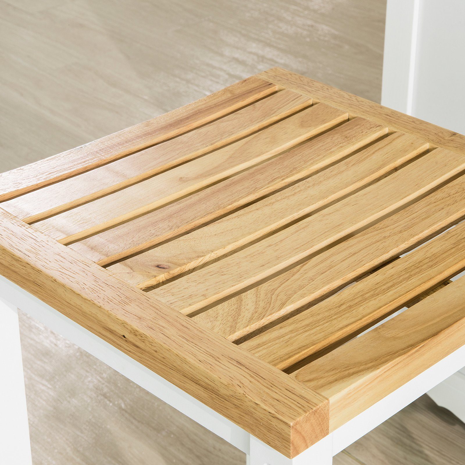 SoBuy Küchenstuhl FST29-WNx2 (2 St), 2er Set Stuhl Holzstuhl Essstuhl Hocker zum Küchenwagen – Bild 5 von 5