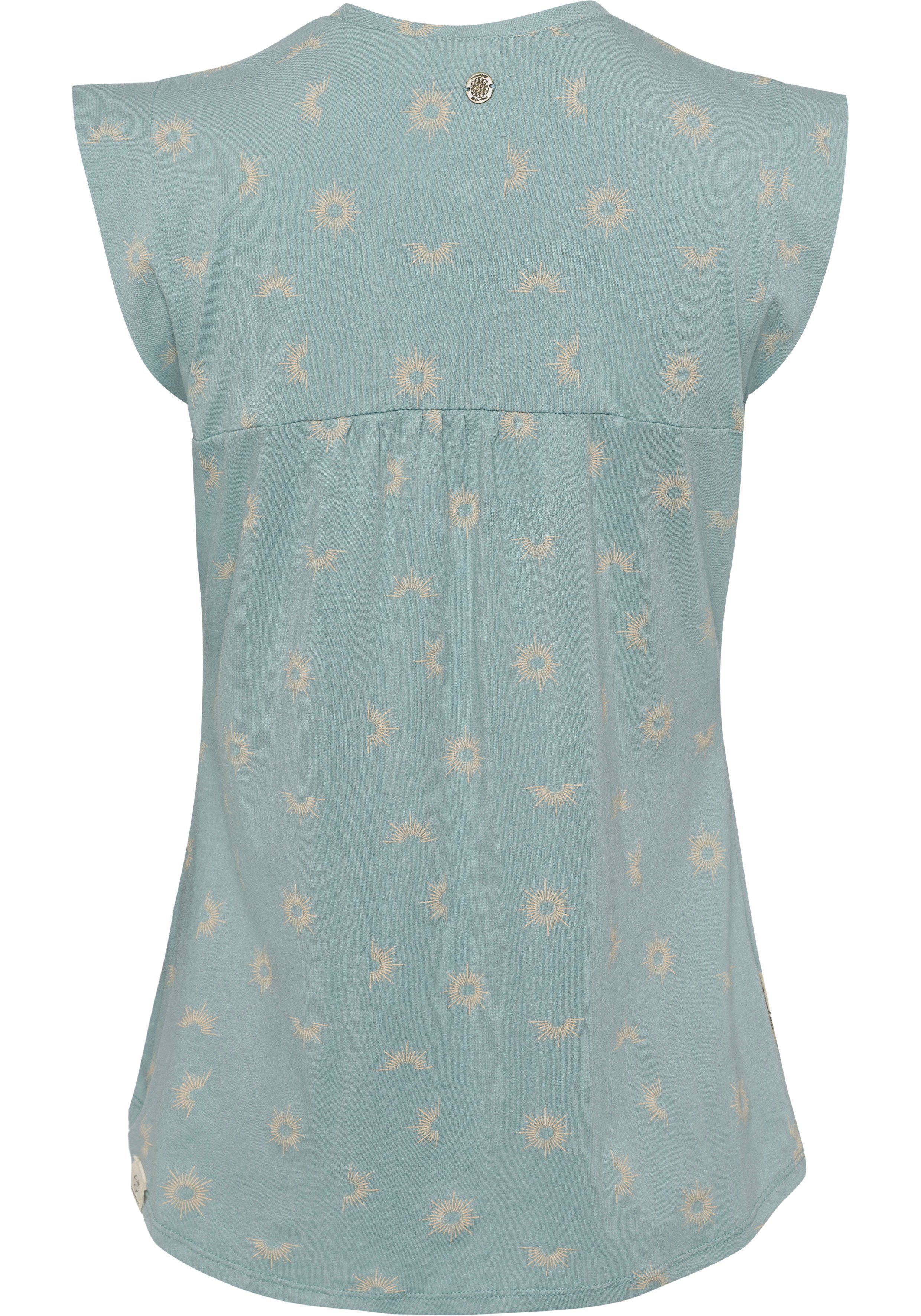 AQUA stylischem ZOFKA Kurzarmshirt in Allover-Sunshine-Print ORGANIC Ragwear