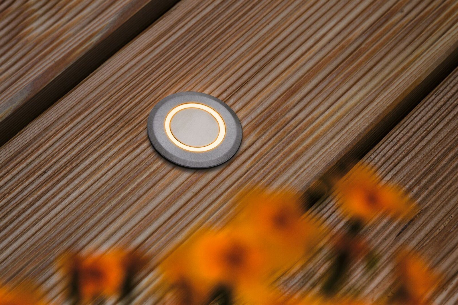 Paulmann LED Einbauleuchte IP67 rund 50mm 2200K 2,2W 15lm 230V Alu Kunststoff, Metall, LED fest integriert, Bodeneinbauleuchte Goldlicht insektenfreundlich