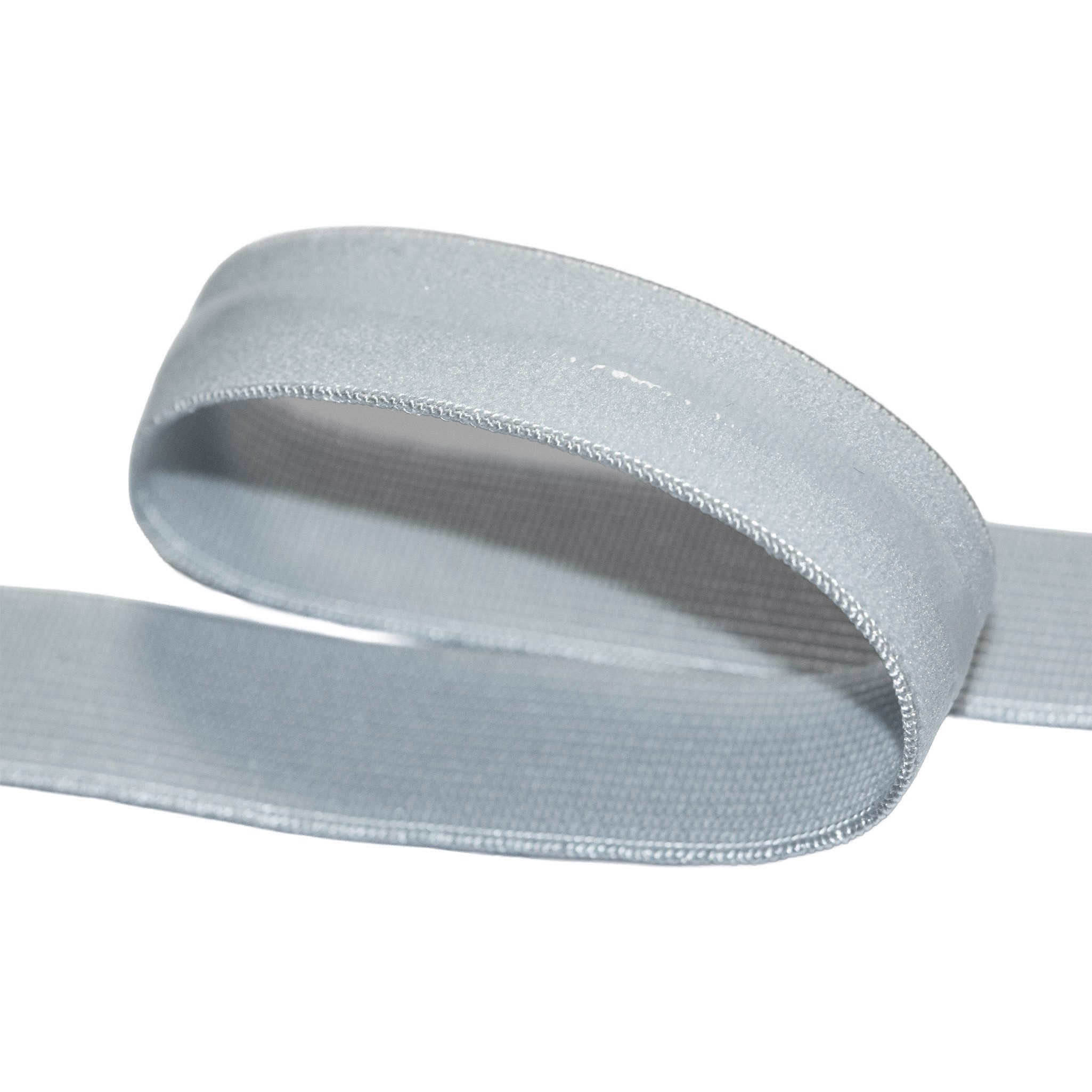 maDDma Gummiband Gummilitze mit Silikonstreifen 10mx10mm Gummiband elastisch rutschfest, hellblau