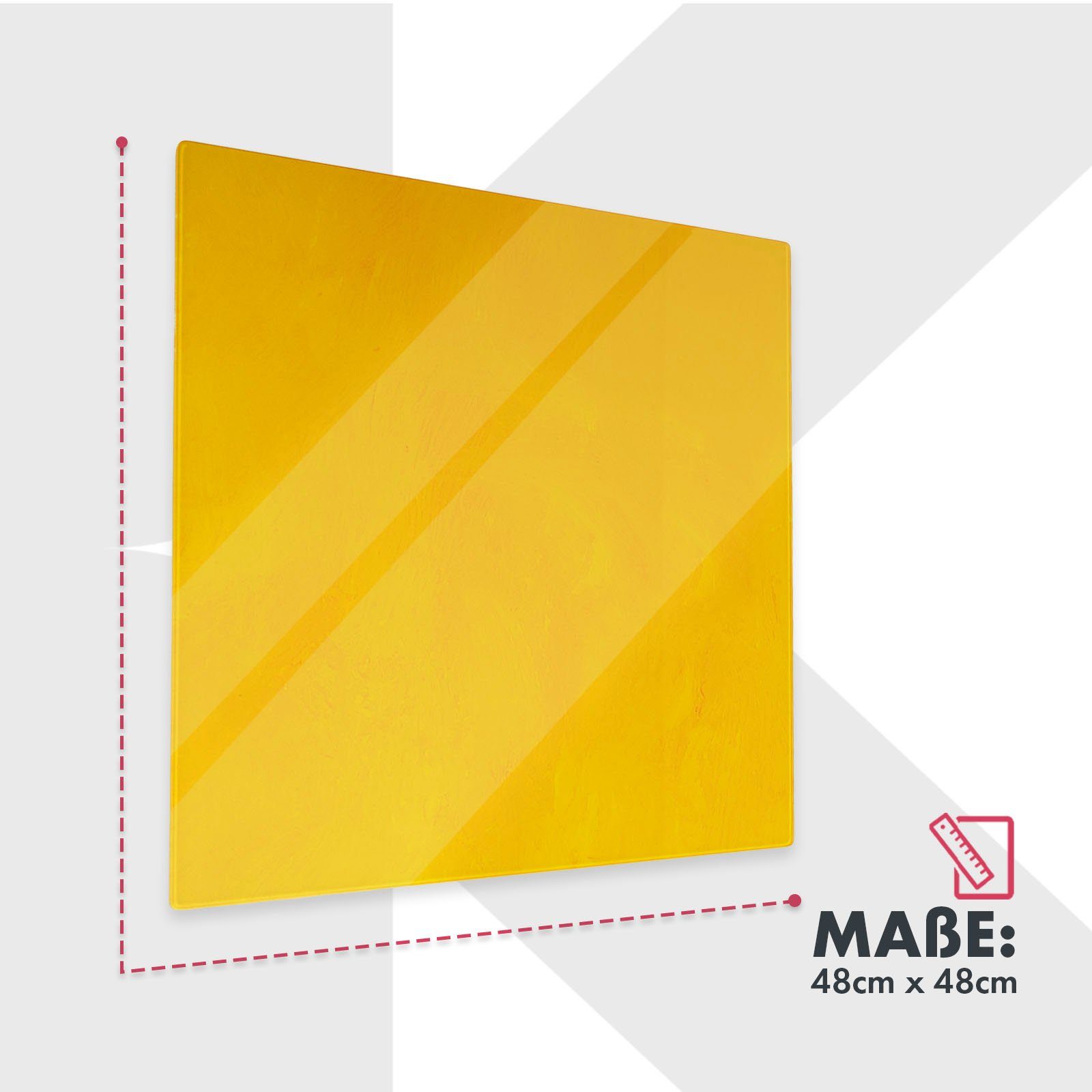 & Magnete Karat Verschiedene Inkl. Montagematerial, Print Gelb - Memoboard Größen Farben Design-Glas-Memoboard, &
