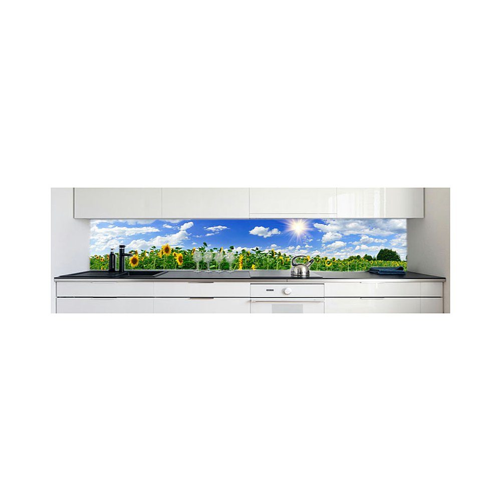 selbstklebend Premium Sonnenblume 0,4 Küchenrückwand DRUCK-EXPERT mm Hart-PVC Küchenrückwand