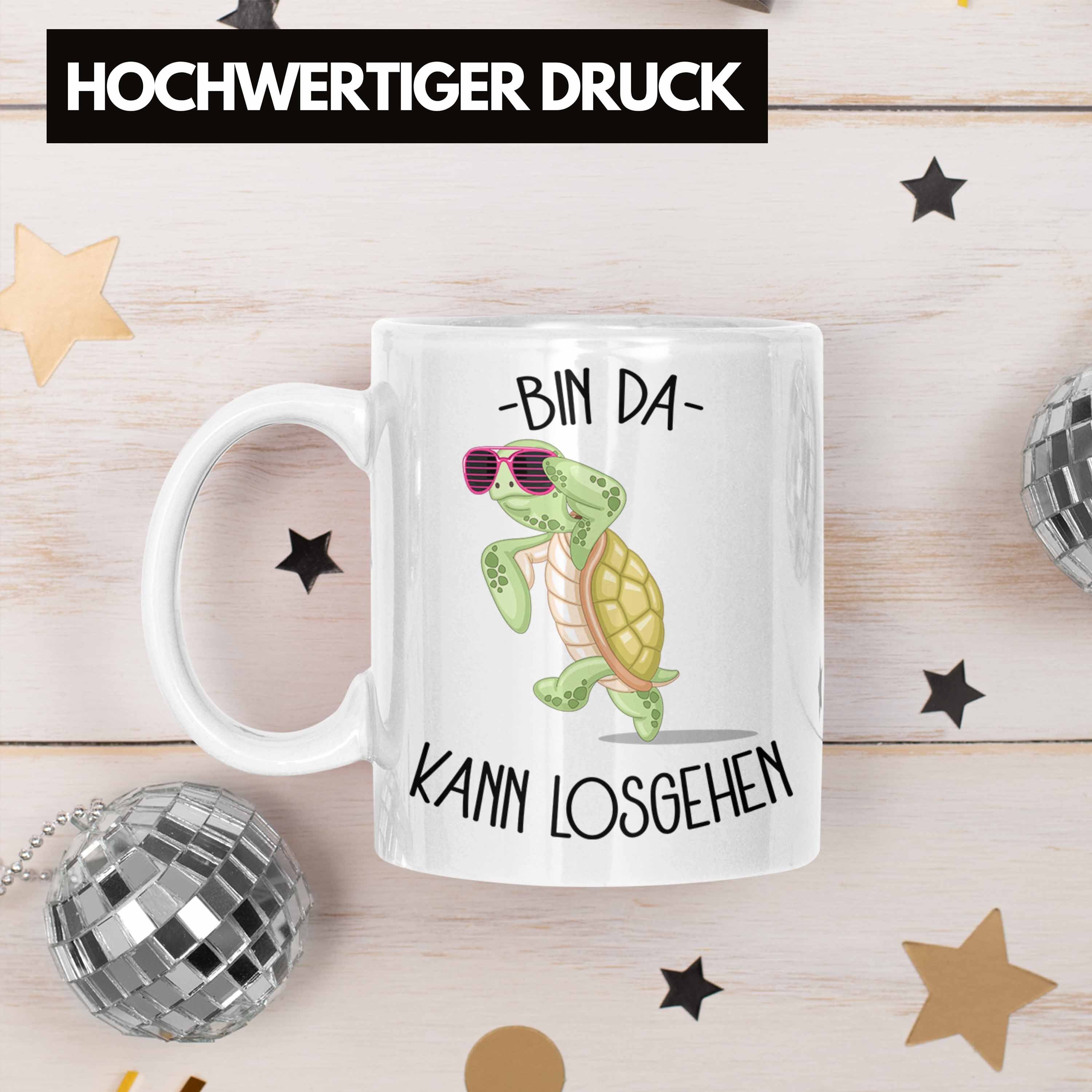 Trendation Tasse Schildkröte Bin Da Kann Losgehen Tasse Becher Lustiges Statement Motiv