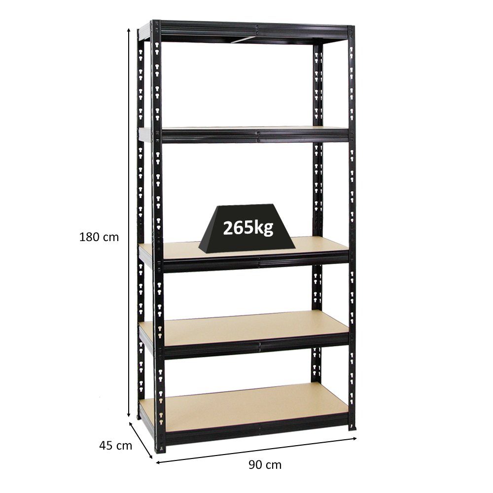 PROREGAL® Schwerlastregal Robustes Lagerregal TIGER 220-180x90-180x40-60cm 5-6 Ebenen, Stabiles Garagenregal Kellerregal Lastenregal Lagerregal Steckregal – Bild 3 von 5