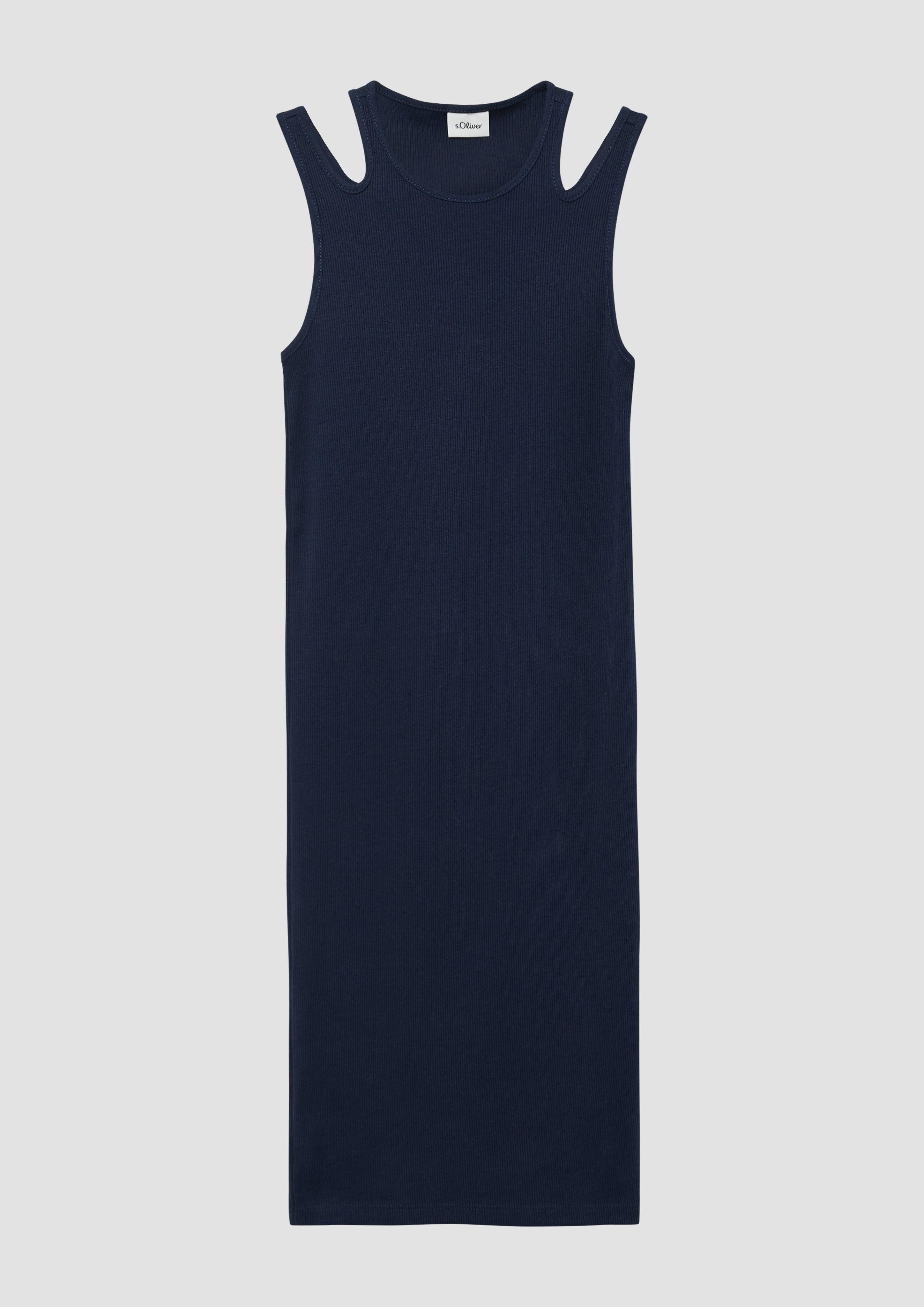 Minikleid Slim-Fit-Kleid aus Rippware mit Cut-outs