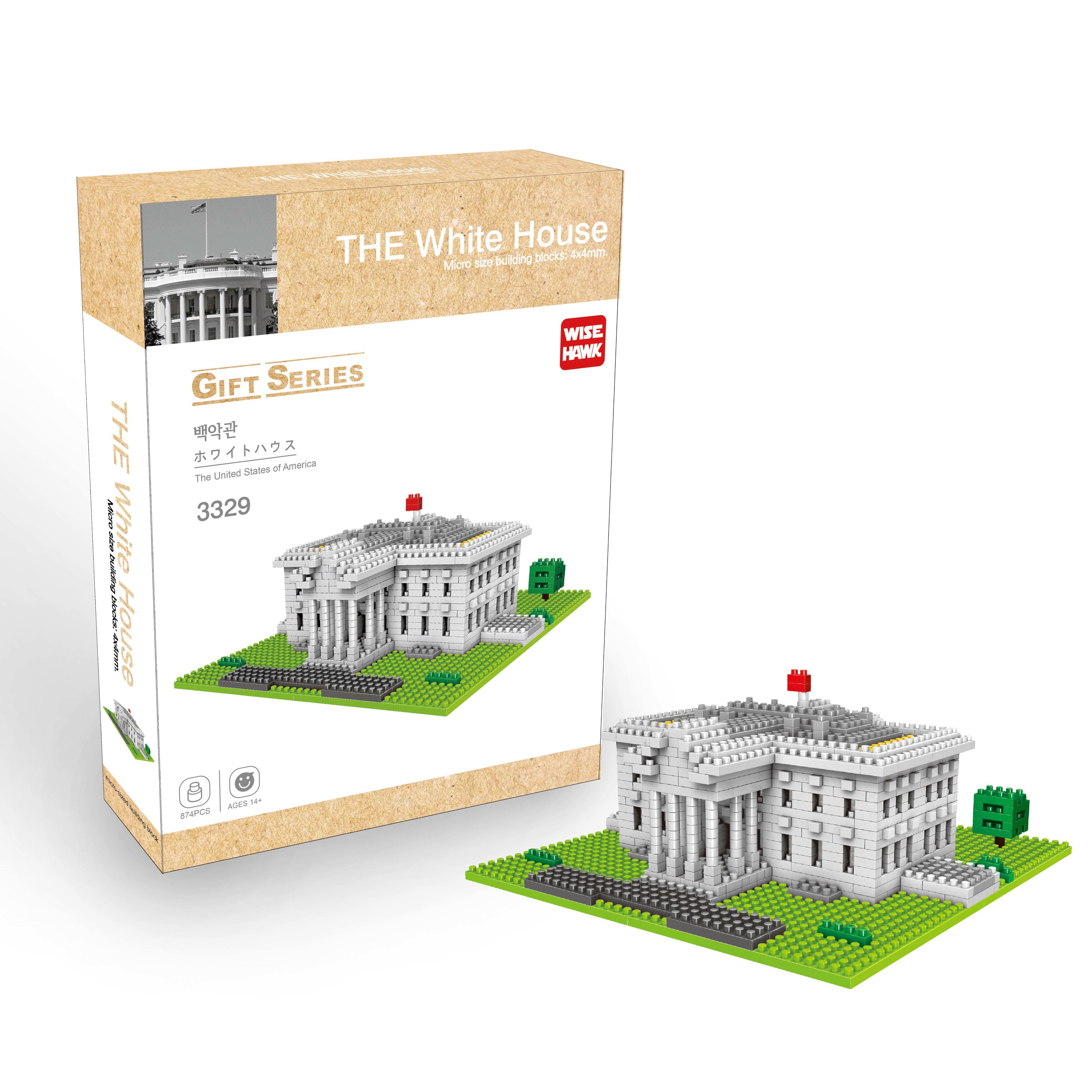 Tinisu Konstruktions-Spielset The White House Modell LNO Micro-Bricks Bausteine