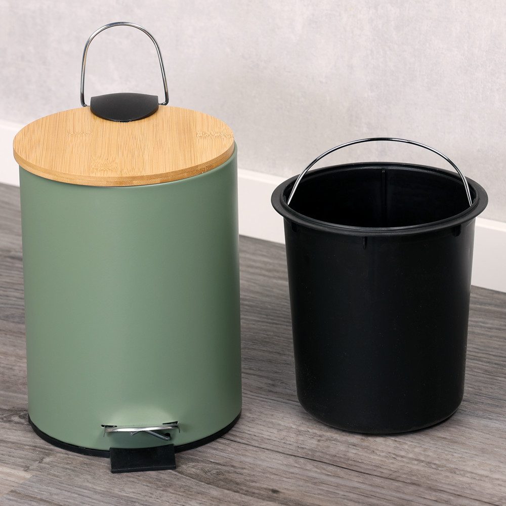 KESPER® Kosmetikeimer Mülleimer Bambus, FSC® zertifiziert, 3l, inkl. Inneneimer, Deckel mit Soft-Close