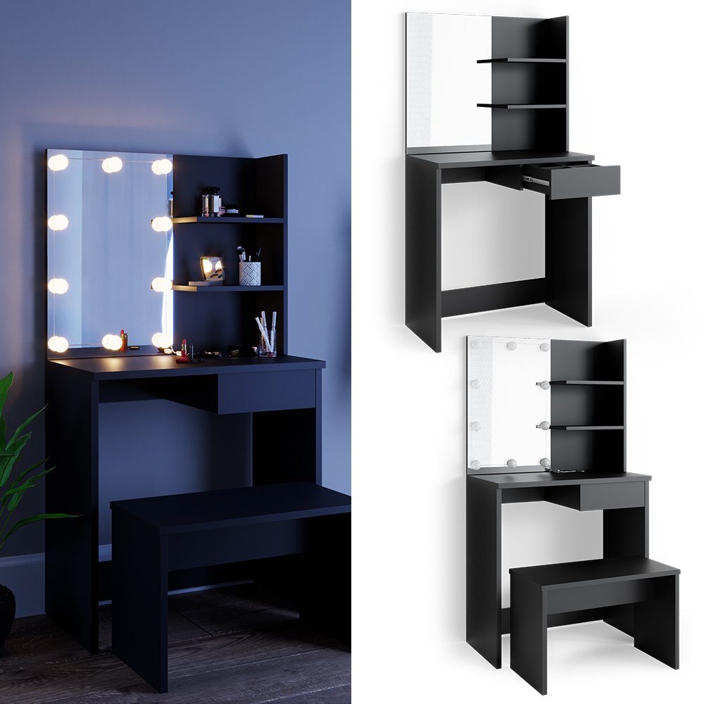 Vicco Schminktisch Dekos, Schwarz, 75 cm günstig online kaufen