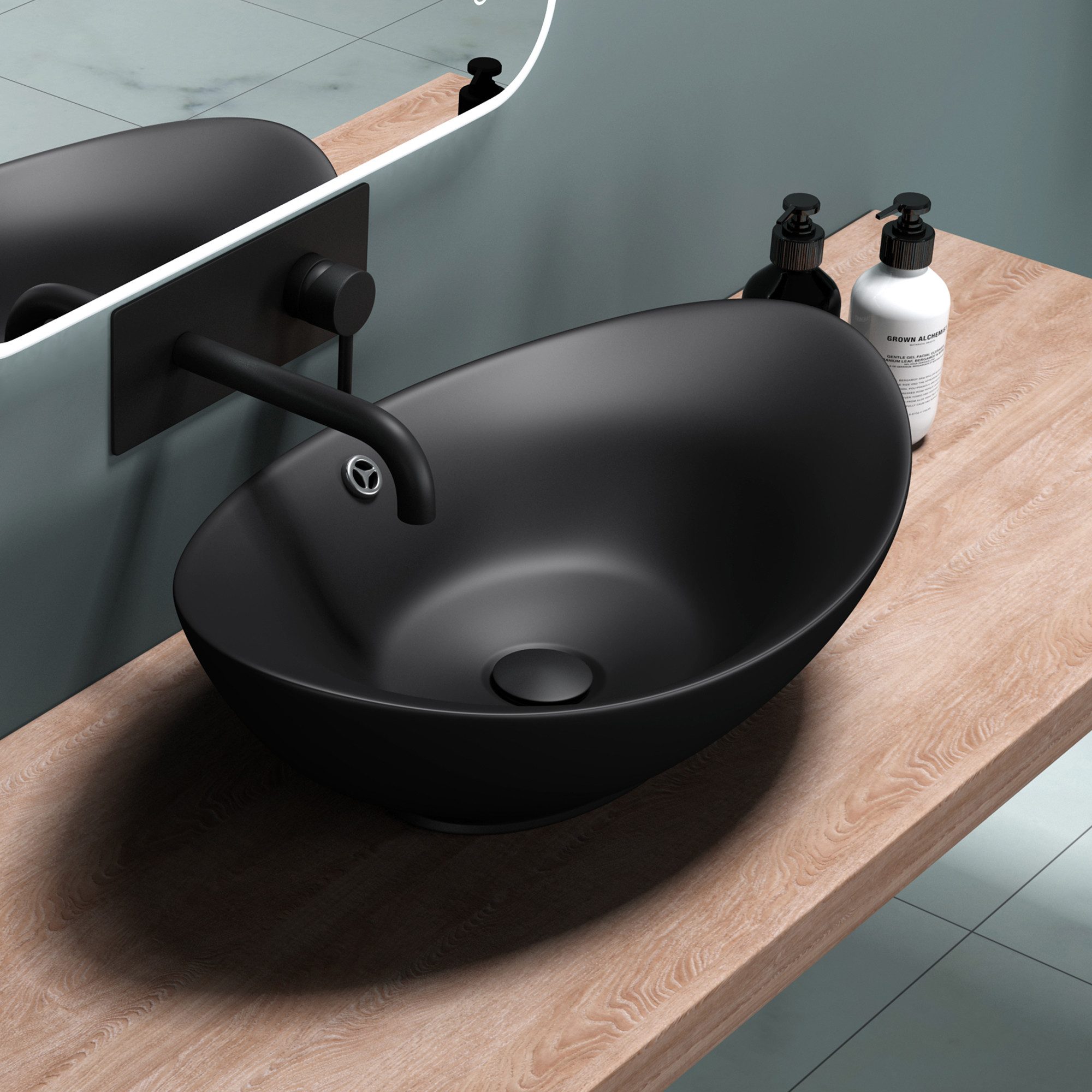 doporro Waschbeckenstöpsel Design Überlauf-Ablaufgarnitur Push-Open Pop-Up-Ventil Abfluss pu04, Ø 6.8 cm (Hardware-fitting)