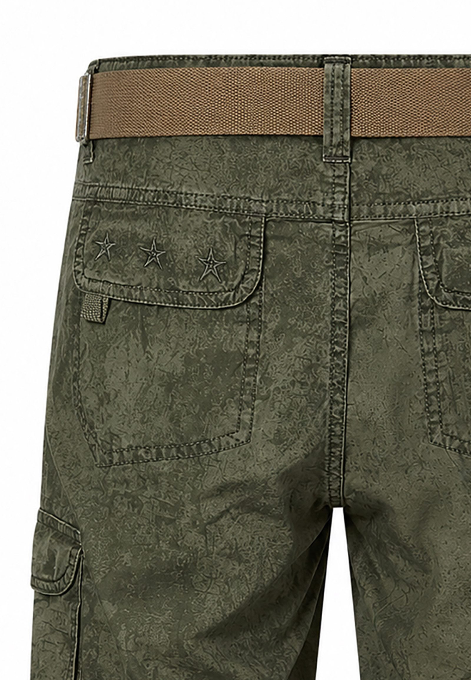 TIMEZONE Cargoshorts Kariert Wadenlang Cargotaschen Zip Fly Reißverschlusstasche für Herren (1-tlg) Baumwolle Normal Fit Kariert atmungsaktiv Reißverschluss