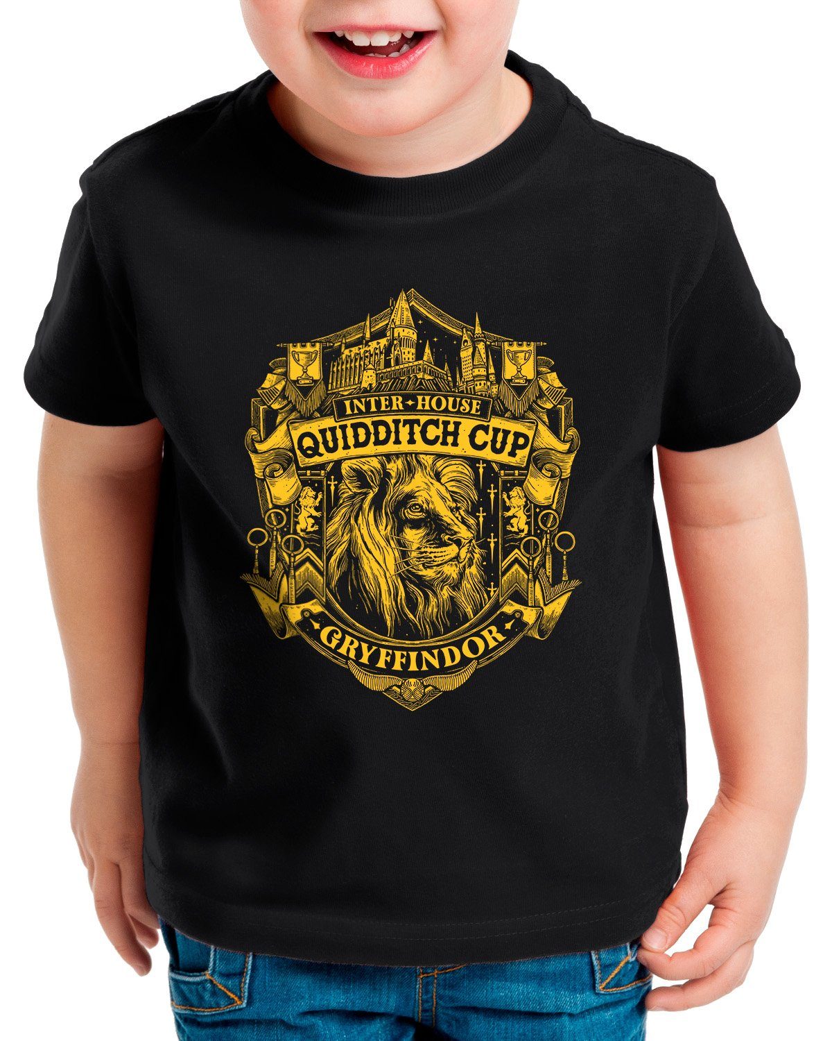 style3 Print-Shirt Kinder T-Shirt Cup der Mutigen potter harry hogwarts legacy gryffindor ravenclaw hufflepuff slytherin