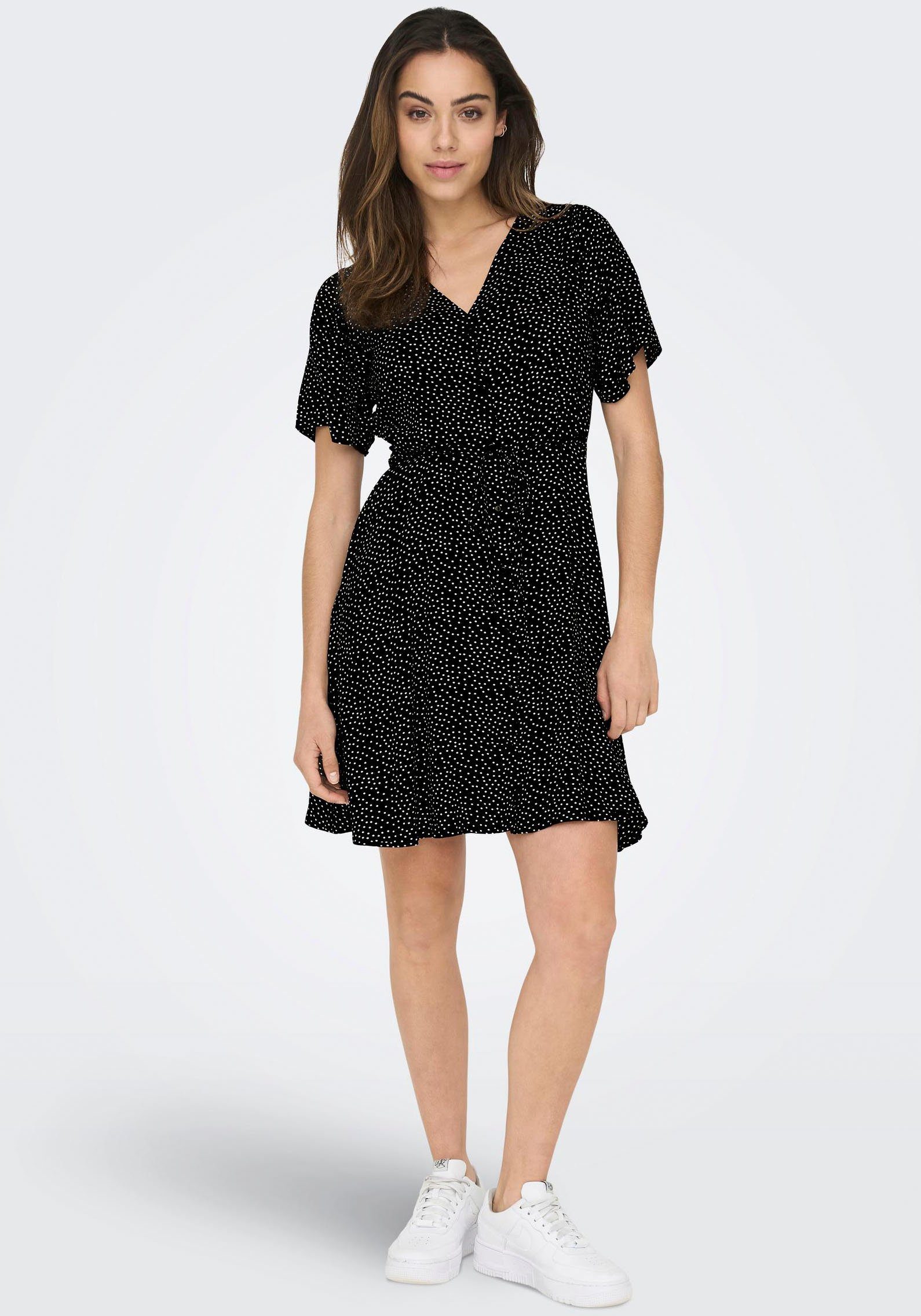 NOOS Black ONLY WVN SHORT AOP:MILLA DRESS S/S ONLEVIDA Minikleid DOT