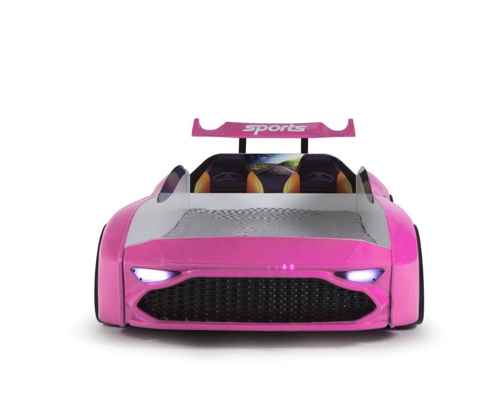 Möbel-Lux Kinderbett GT18 Extreme, Bluetooth GT18 mit Pink Autobett 4x4 Extreme Turbo