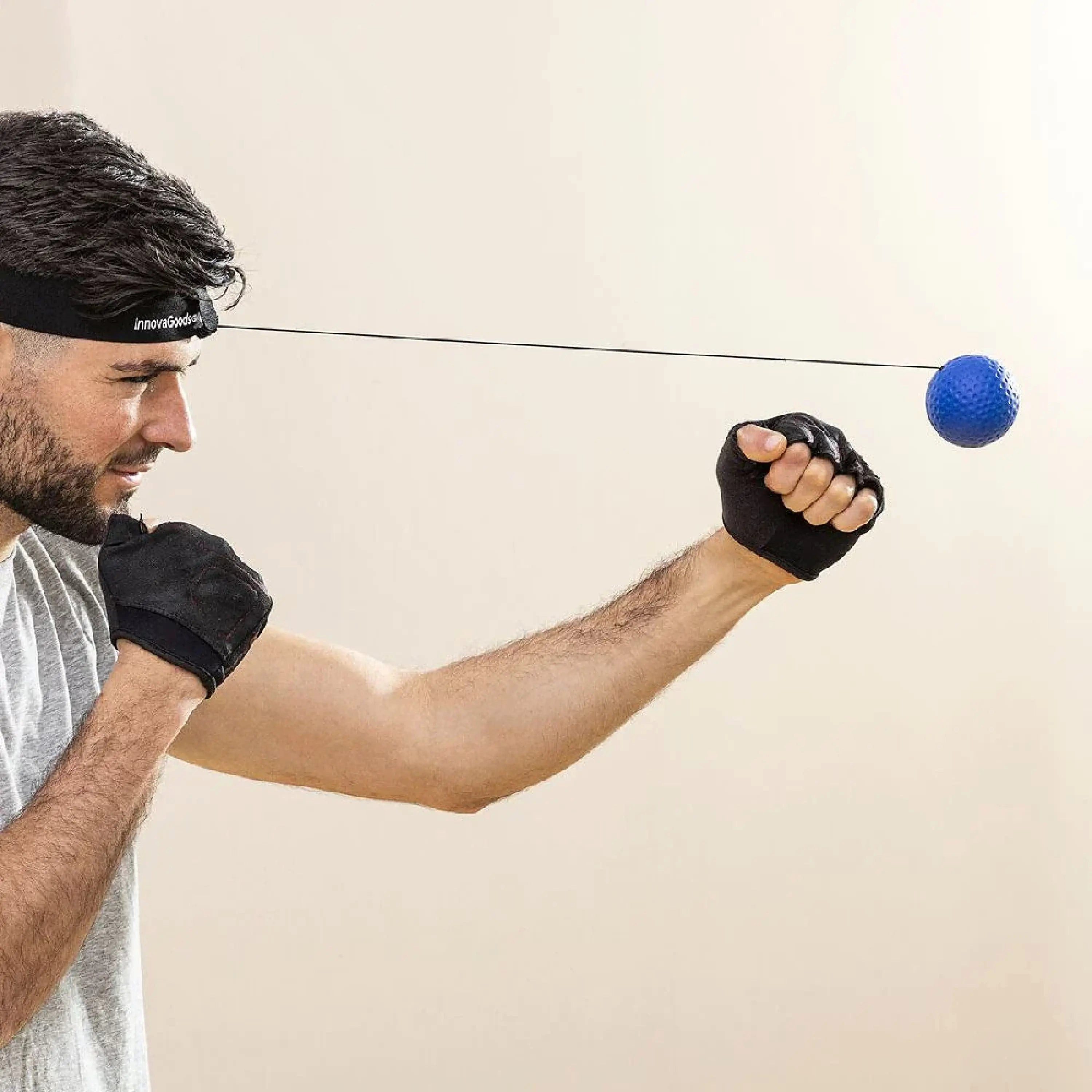 Sport-Knight® Koordinations-Trainingssystem Reflexball-Set für Boxtraining & Koordination, 2 Boxbälle Stirnband