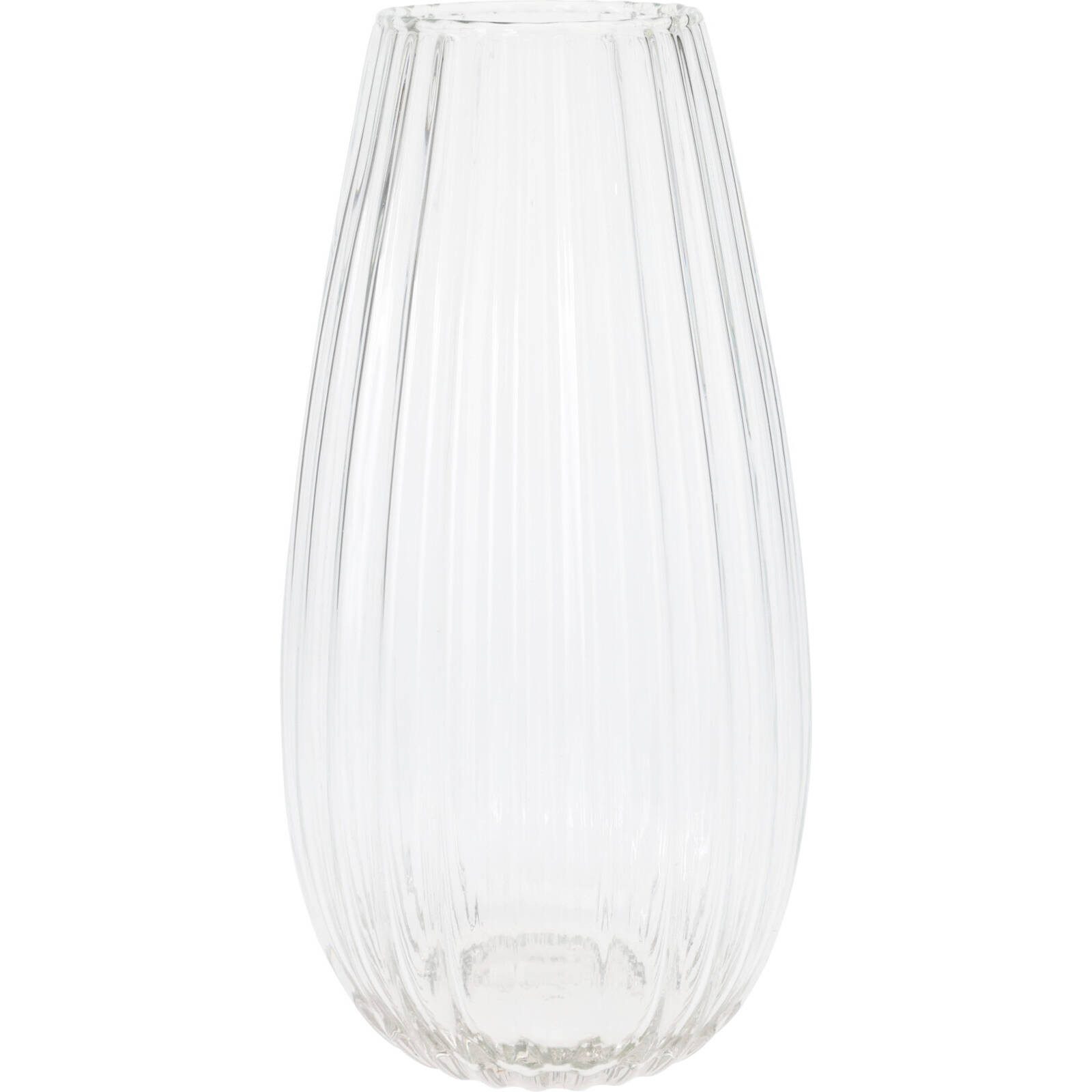 Home & styling collection Dekovase Vase aus Glas CLEAR, transparent, geriffeltes Glas, Ø 15 x 30 cm (einzeln)