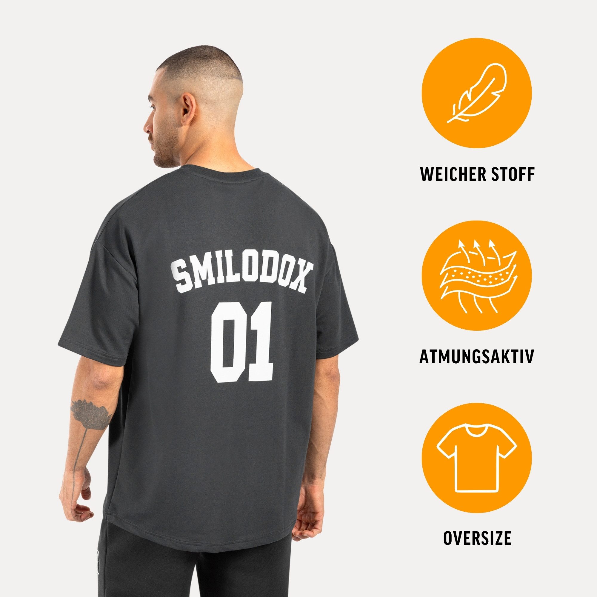 Smilodox T-Shirt Rayk, Locker geschnittenes Oversize Shirt mit auffälligem günstig online kaufen