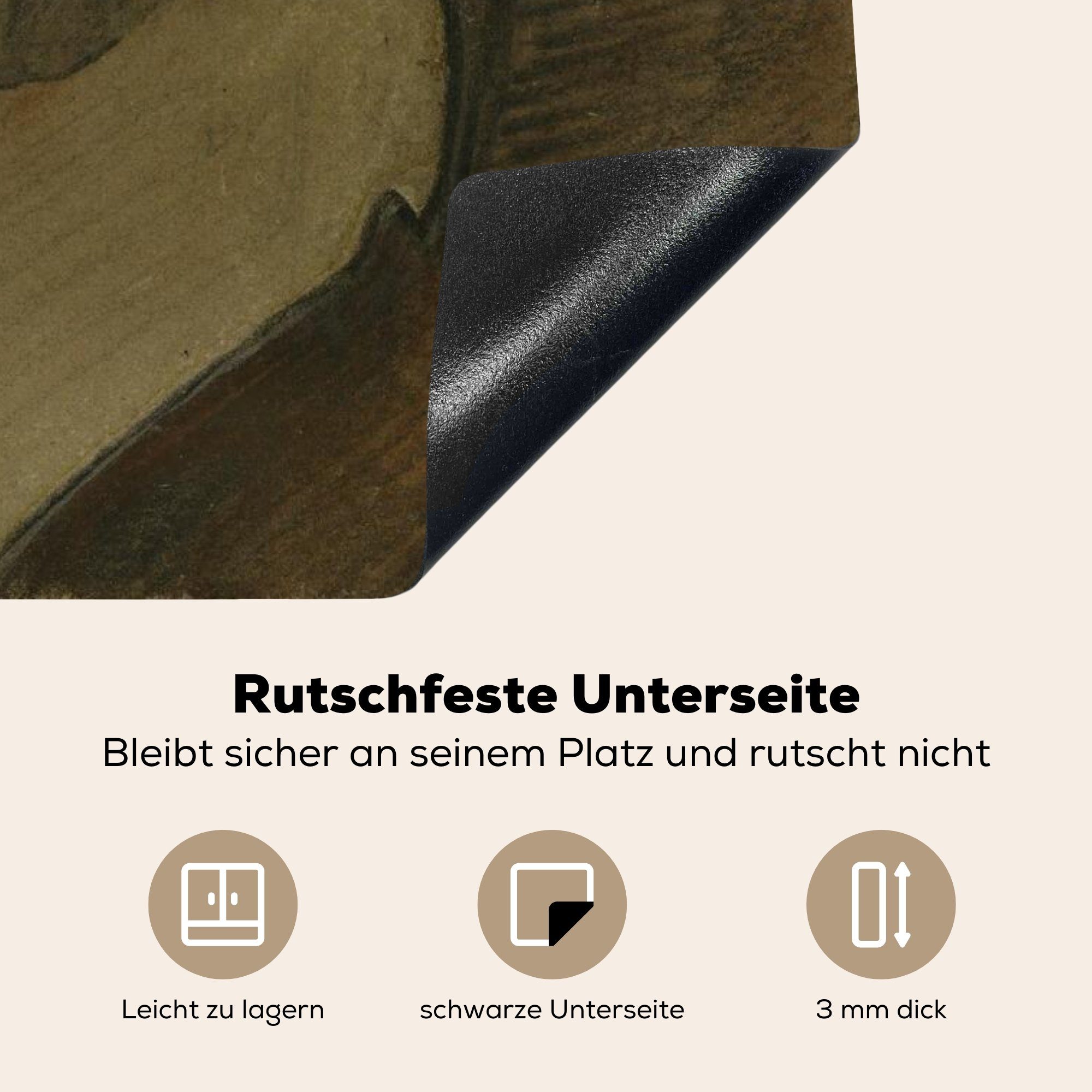 Vinyl, Schutz Lehrers von 81x52 die des tlg), Induktionskochfeld Schatten - cm, Nicholas Ceranfeldabdeckung Roerich, küche, Herdblende-/Abdeckplatte MuchoWow Gemälde Der (1 für