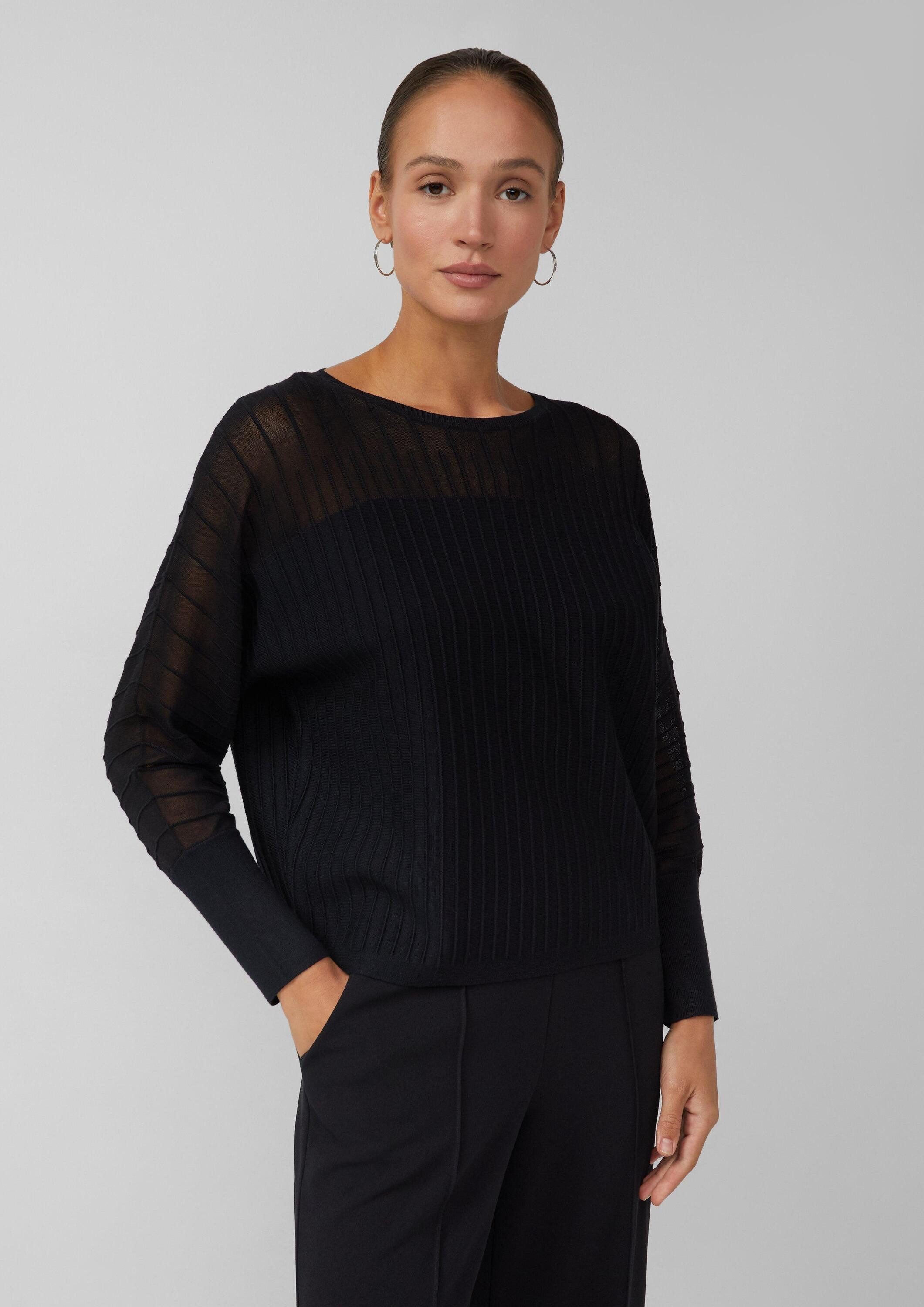s.Oliver Longpullover Strickpullover Feinstrickpullover mit Fledermausärmel günstig online kaufen