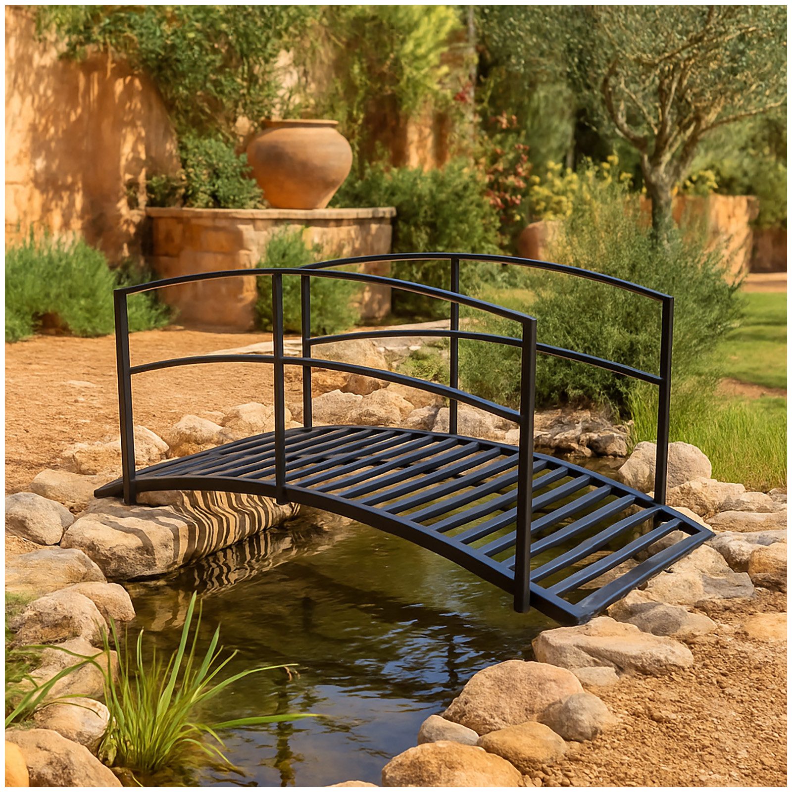 HTI-Living Zierbrücke Zierbrücke / Teichbrücke aus Metall, (Stück, 1 St., 1 Gartenbrücke), Metallbrücke