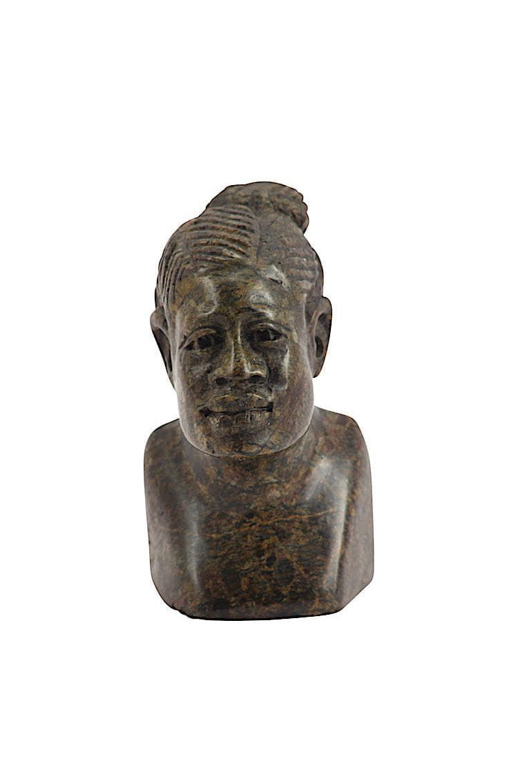 Little Zim Skulptur Afrikanische Büste - Frau, Handgefertigt · Recyceltes Glas · Unikat