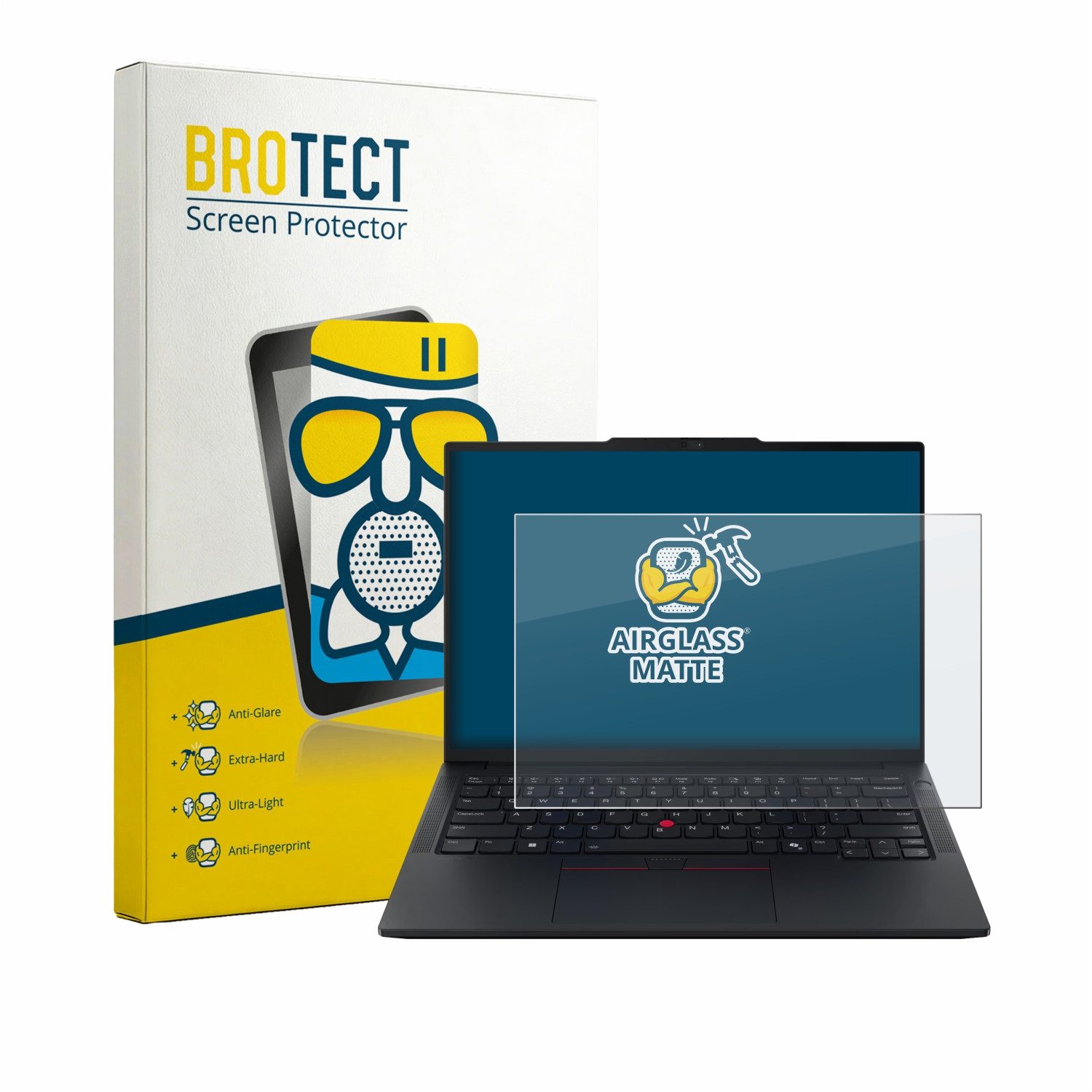 BROTECT Displayschutzglas Folie für Lenovo ThinkPad E14 Gen 8, Schutzfolie Glas Panzer Display Schutz matt