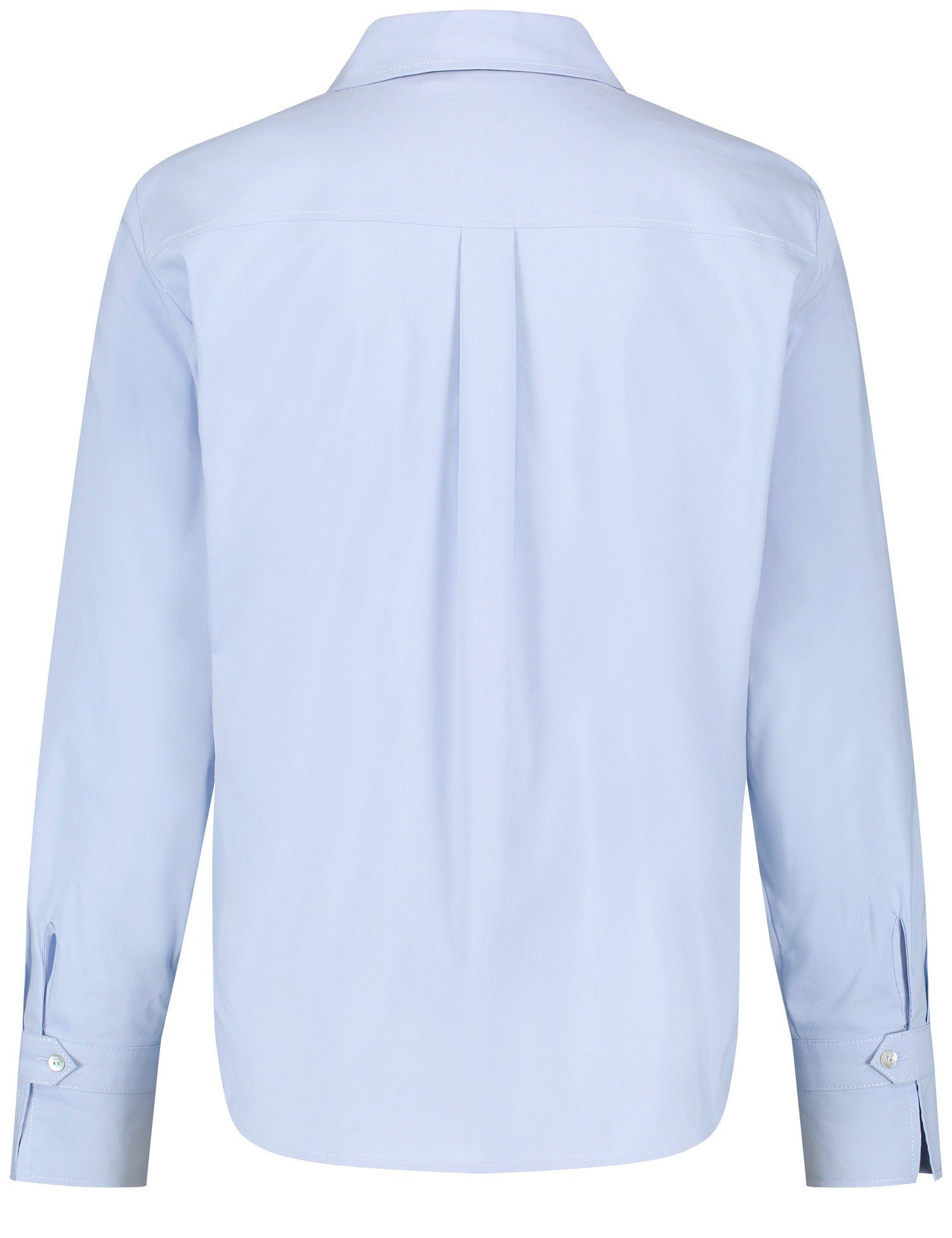 GERRY WEBER Langarmbluse Hemdbluse mit Powder verdeckter Knopfleiste Blue und Armriegel