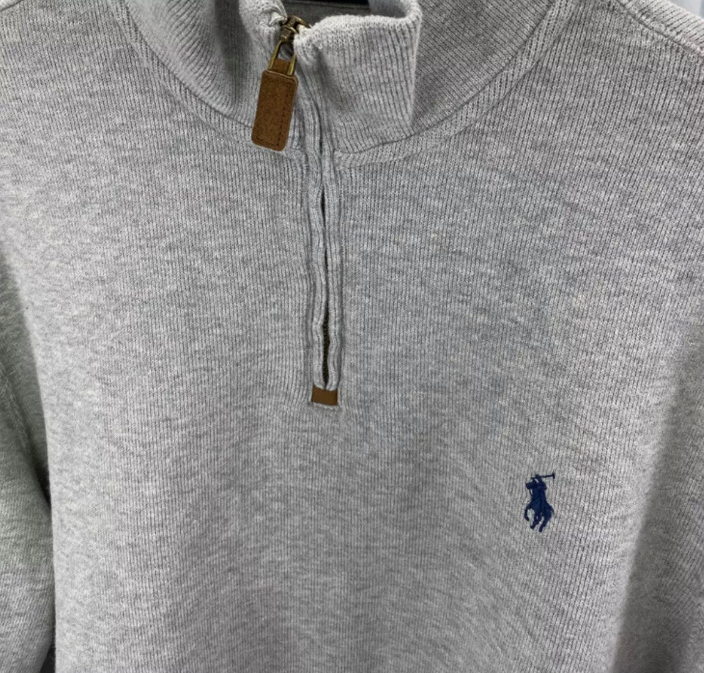 Polo Ralph Lauren Sweatshirt Pullover Troyer Half Zip Jumper Rib Sweater