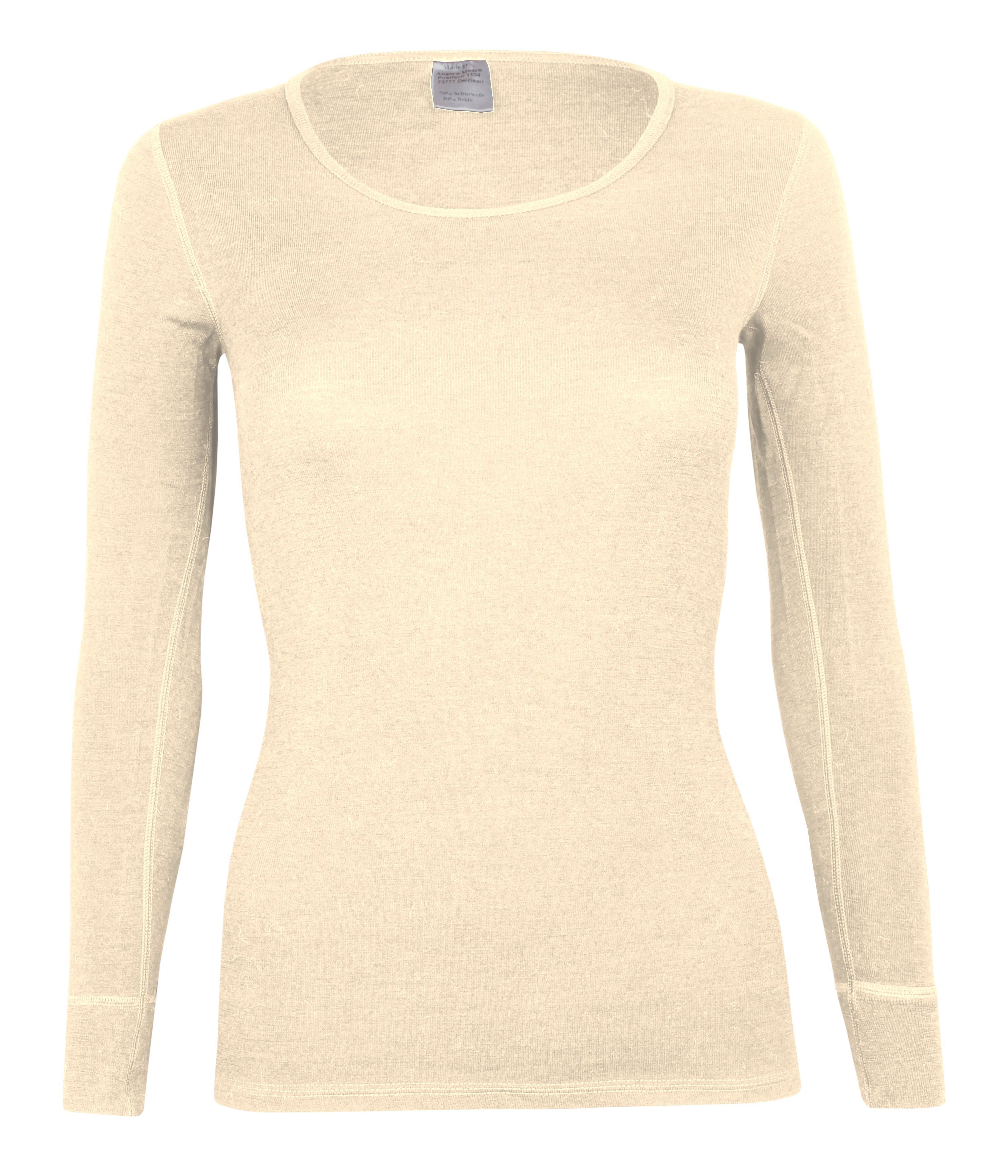Unterhemd Langarmshirt/Unterhemd langer Arm für Damen mit Schurwolle GOTS&Seide