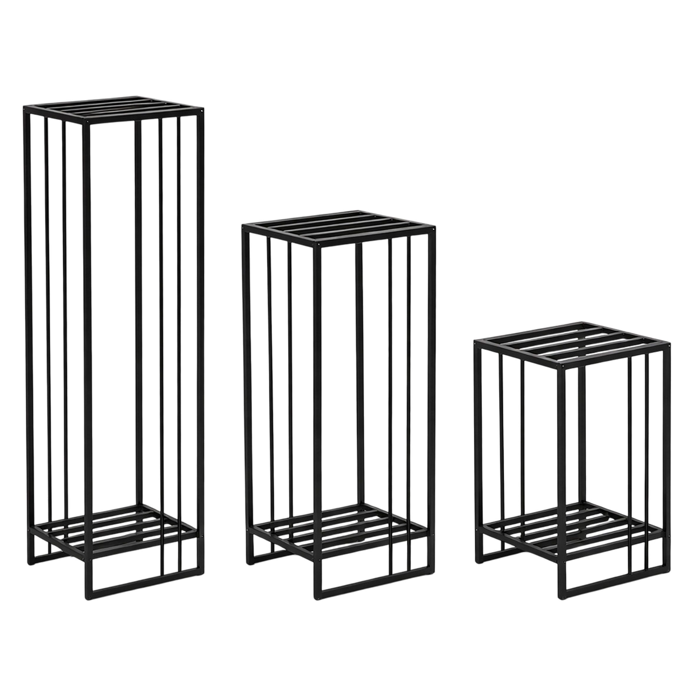 Spetebo Pflanzentreppe Rechteckige Pflanzenständer aus Metall im 3er Set - 95 / 75 / 55 (Anzahl, 1 St., Stück), Flexibel einsetzbar