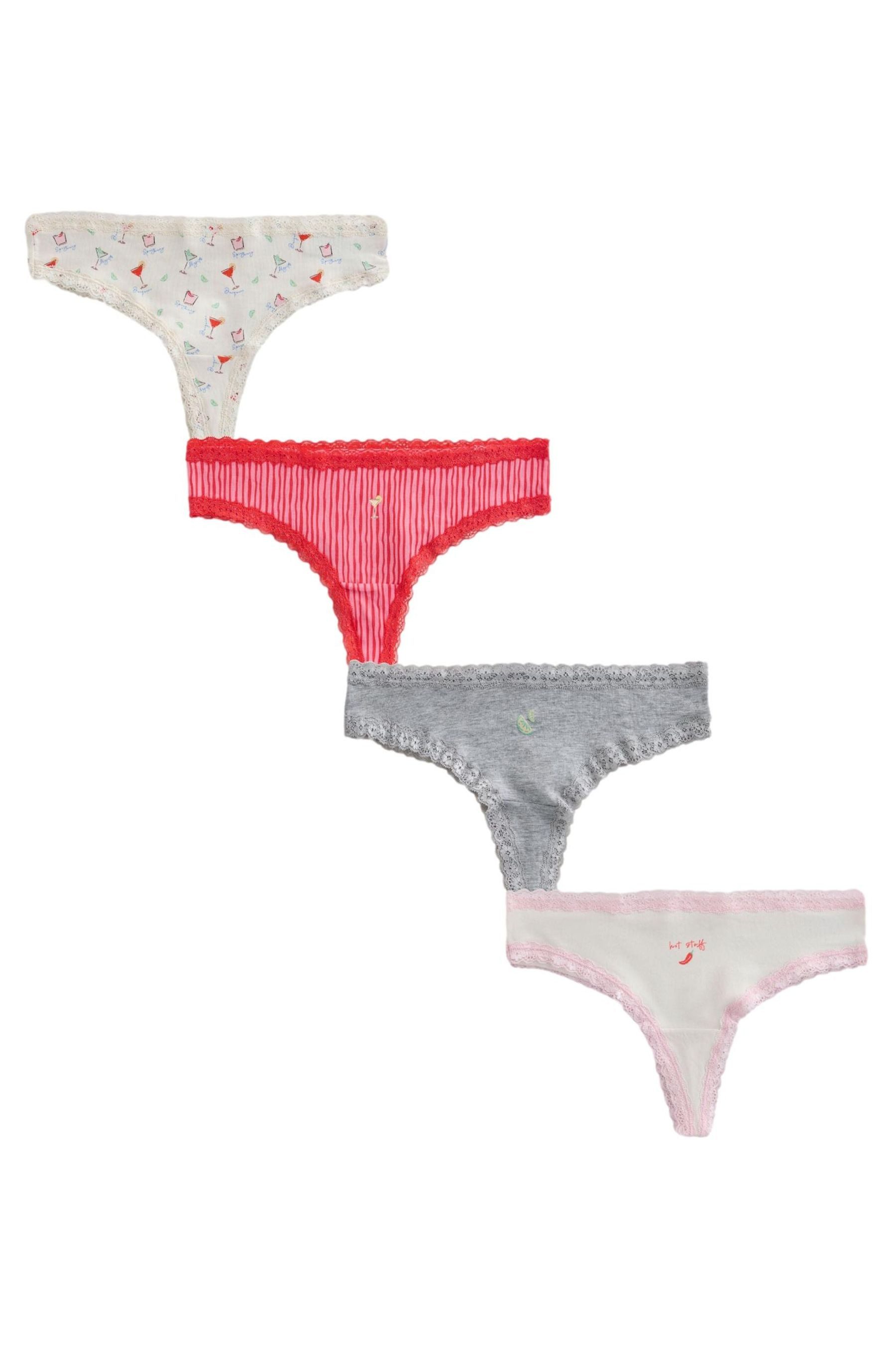 Next String Spitzenslips im 4er-Pack, Tanga (4-St)