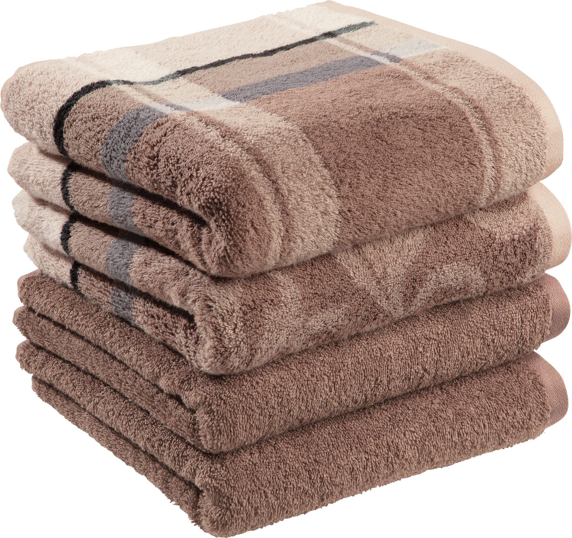 Erwin Müller Handtuch Handtuch "Ludwigsburg" 4er-Pack, Jacquard, Walk-Frottier Uni