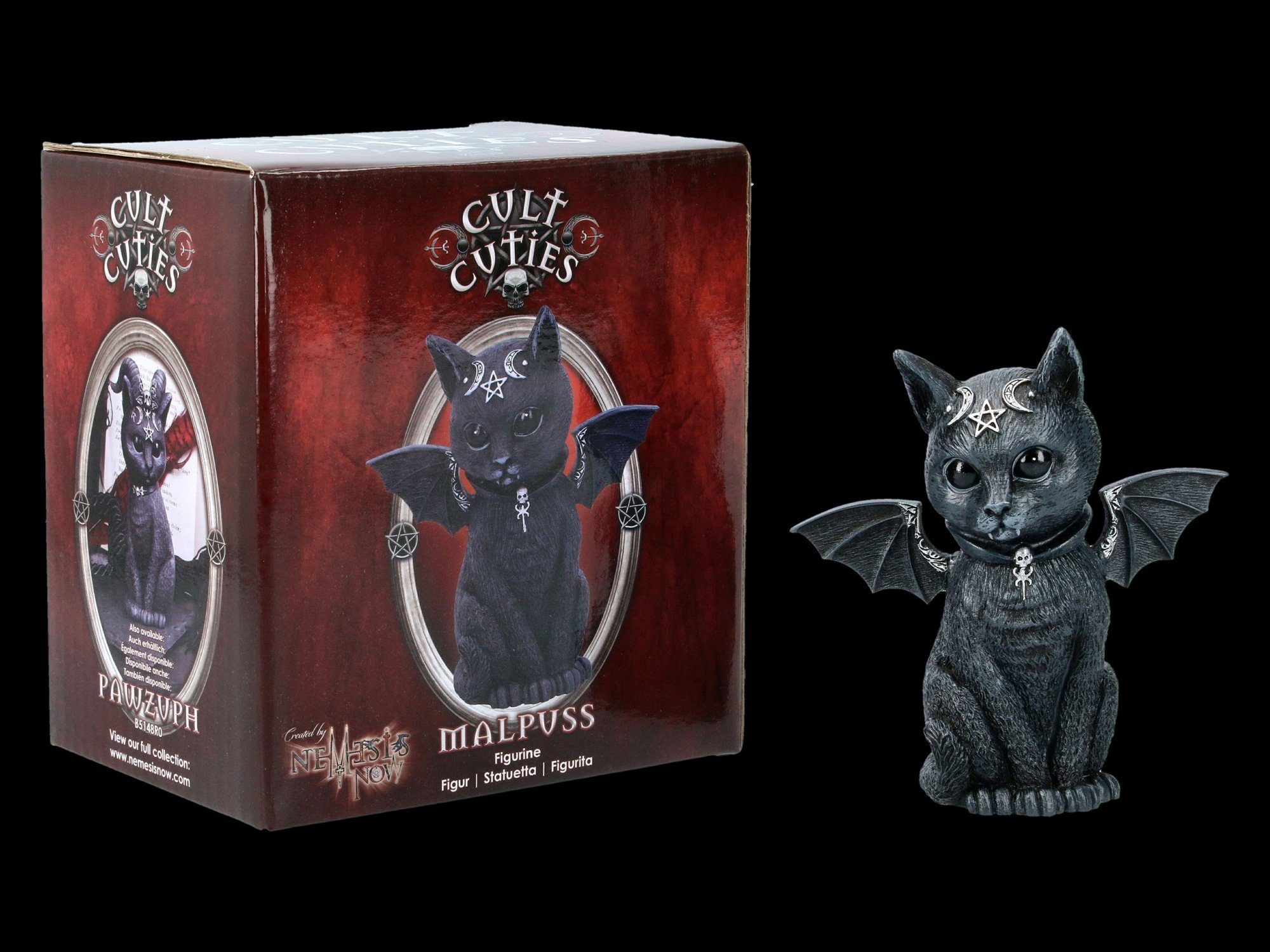 Figuren Now Fantasy Nemesis Shop mit Tierfigur Katzenfigur Tierfigur - Okkulte - GmbH Flügeln Malpuss