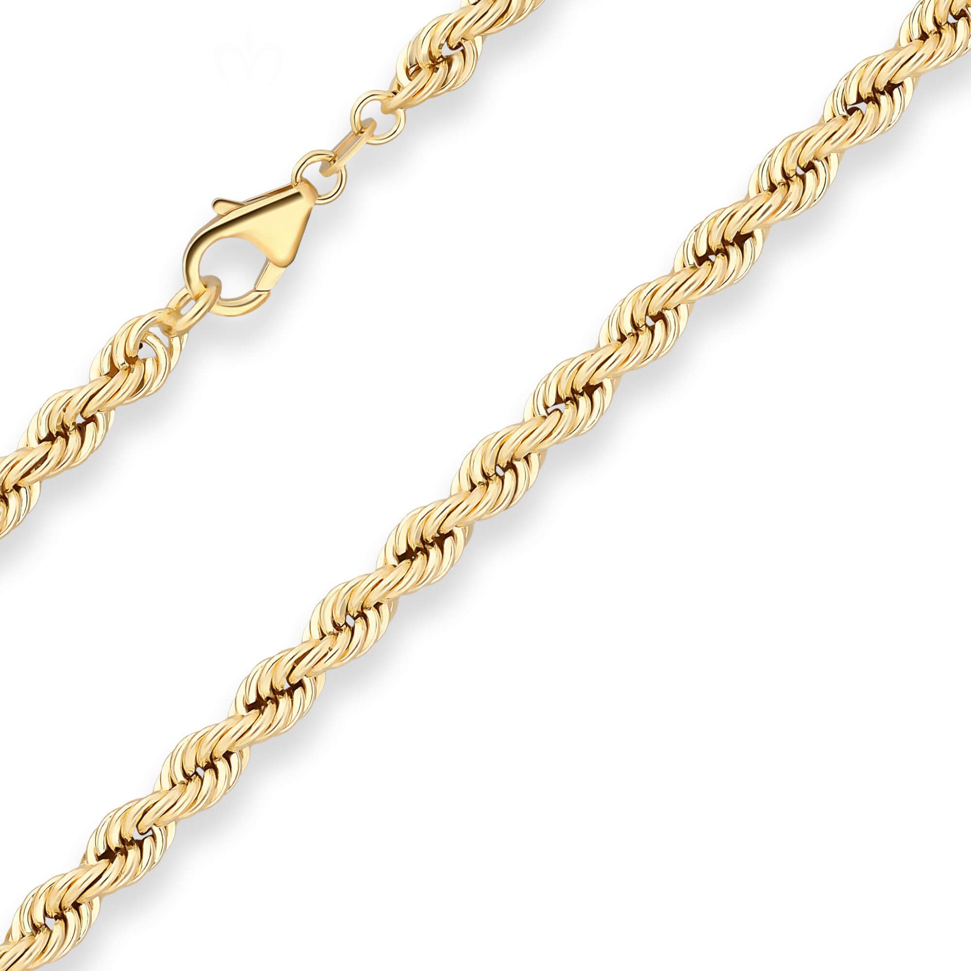 Schmuck Krone Goldarmband 4,4mm Armband Kordelkette hohl aus 333 Gelbgold 19cm, Gold 333