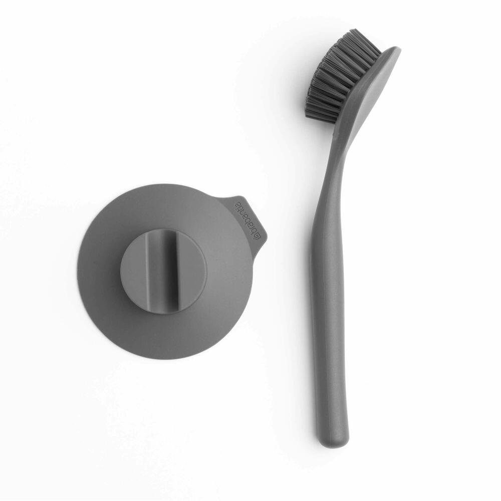 Brabantia Reinigungsbürste Spülbürste mit Saugnapfhalterung Dark Grey