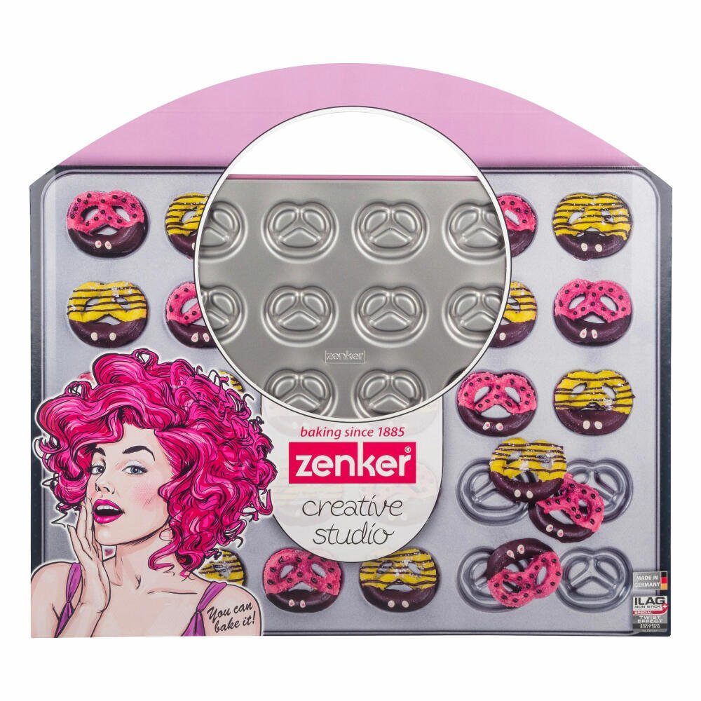 Zenker Backblech Creative Studio Brezel-Backblech, Stahl