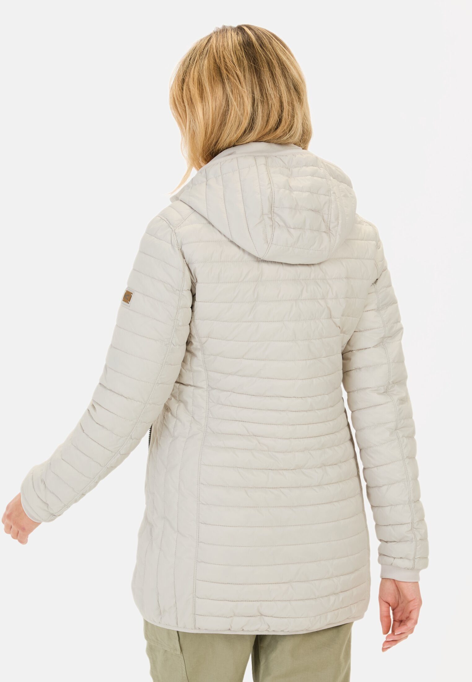 camel active Steppjacke aus recyceltem Polyamid Langarm Kapuze Markenlogo günstig online kaufen