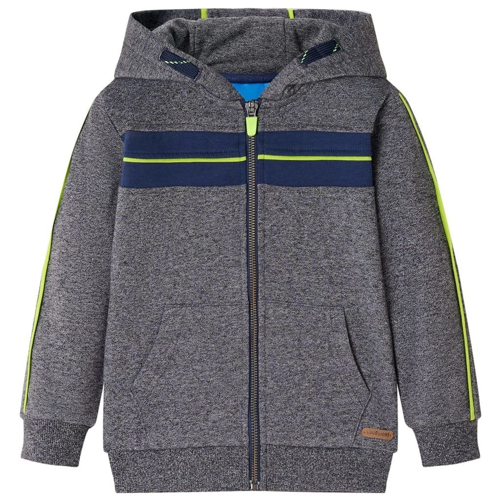 Kapuzenpullover Kinder-Kapuzenpullover mit Reißverschluss Grau Melange 92