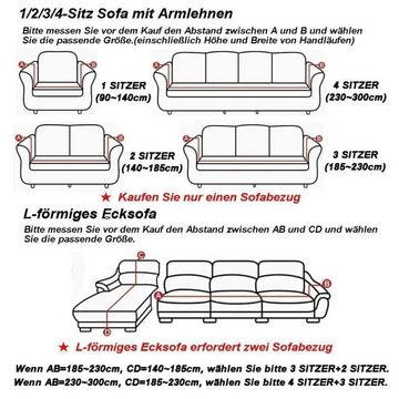 Sofahusse Stretch-Sofabezug Elastisch Couch Sesselbezug mit dezentem Muster, MULISOFT, mit elastischem Bund, rutschfesten Schaumstoffstreifen