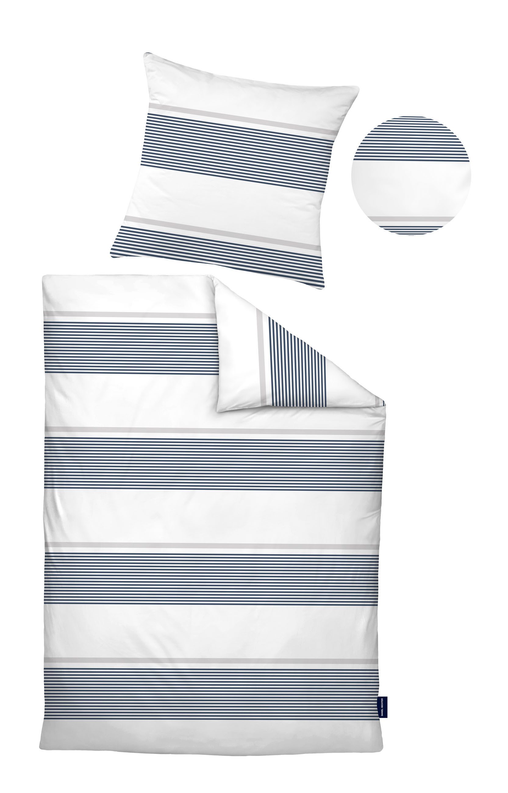 Daniel Hechter Bettwäsche 0041302, Renforcé, 2 teilig, hautfreundlich, mit Reißverschluss, ganzjährig einsetzbar, Flaglabel