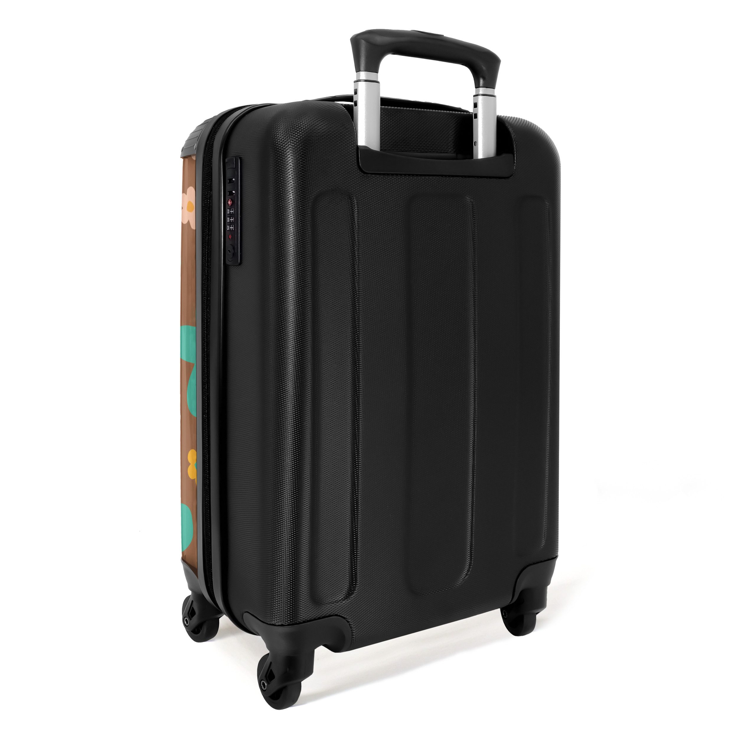 NoBoringSuitcases.com© Hartschalen-Trolley Zitate - Blumen - Das Leben ist kurz - Hippie - Linienkunst 55x35x20cm, 4 Rollen, Handgepäck Koffer & Trolleys, Luggage, Reisekoffer Frauen