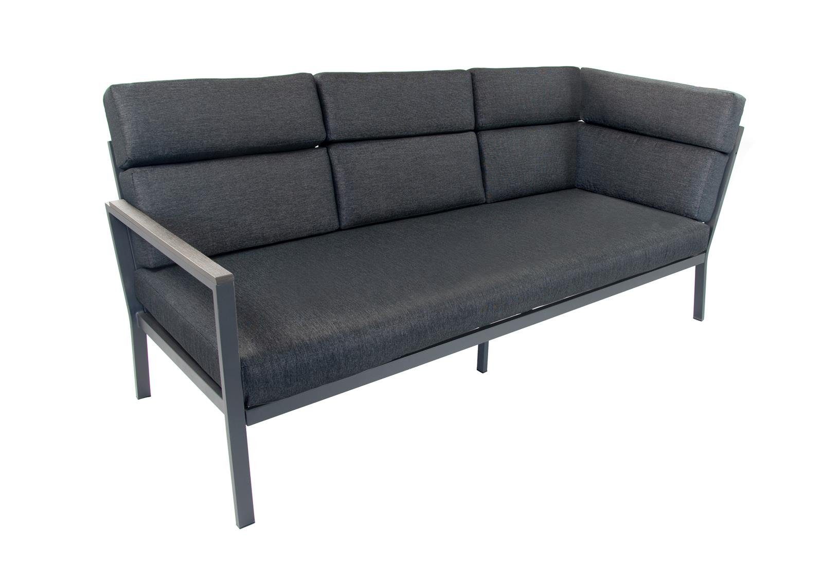 bellavista - Home&Garden® Gartenlounge-Set »Sorrent« Lounge Set Alu Ecklounge Loungemöbel Sitzgruppe Gartenmöbel, (Set, 5-tlg., 1x Eckbank (2x 3-Sitzer Bank), 1x Bank, 1x Sessel, 1x Tisch), grau, Aluminium, für 9 Personen, wetterfest - Garten, Terrasse