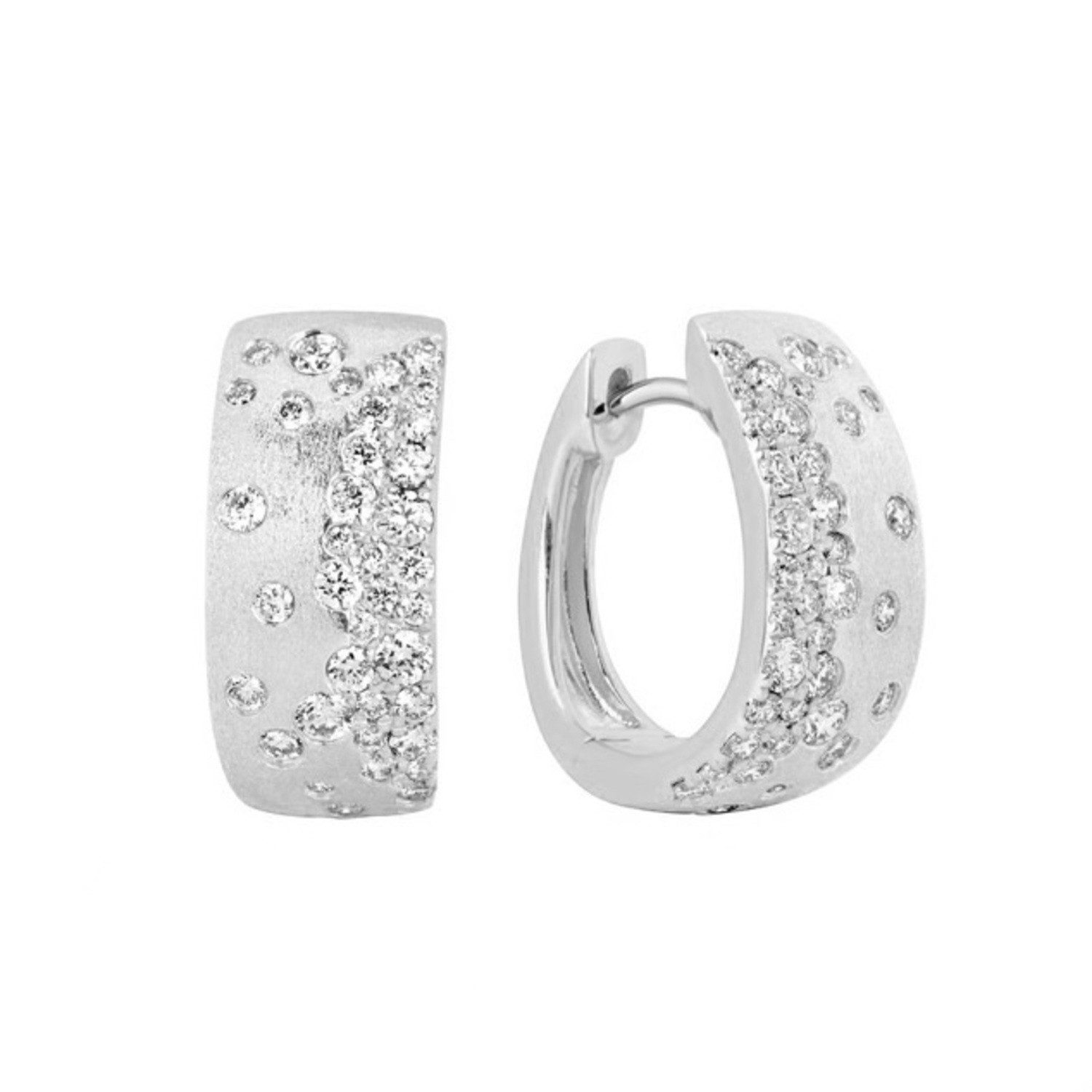 Paar Creolen Funkelnde Damen Creolen Ohrringe 925 Silber 18K Gold