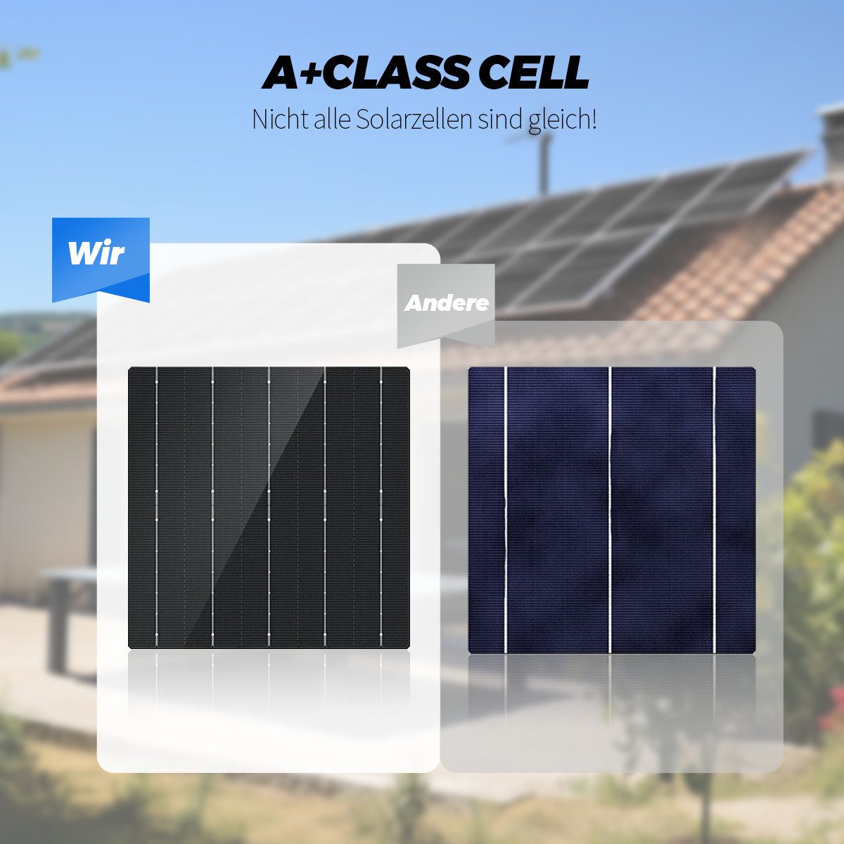 Rhein Beleuchtung Solarmodul 200W Solarpanel Set 12V Monokristallin für Wohnmobil & Camping, 200 W, Monokristallin, (Set, 1-St., Inkl. 40A MPPT-Regler, Y-Kabel, – Bild 3 von 5