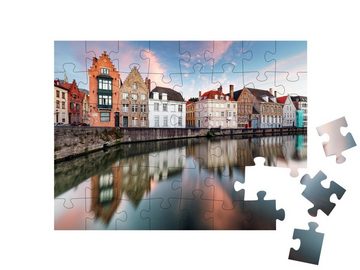 puzzleYOU Puzzle Spiegelrei Gracht in Brügge, Belgien, 48 Puzzleteile, puzzleYOU-Kollektionen Belgien