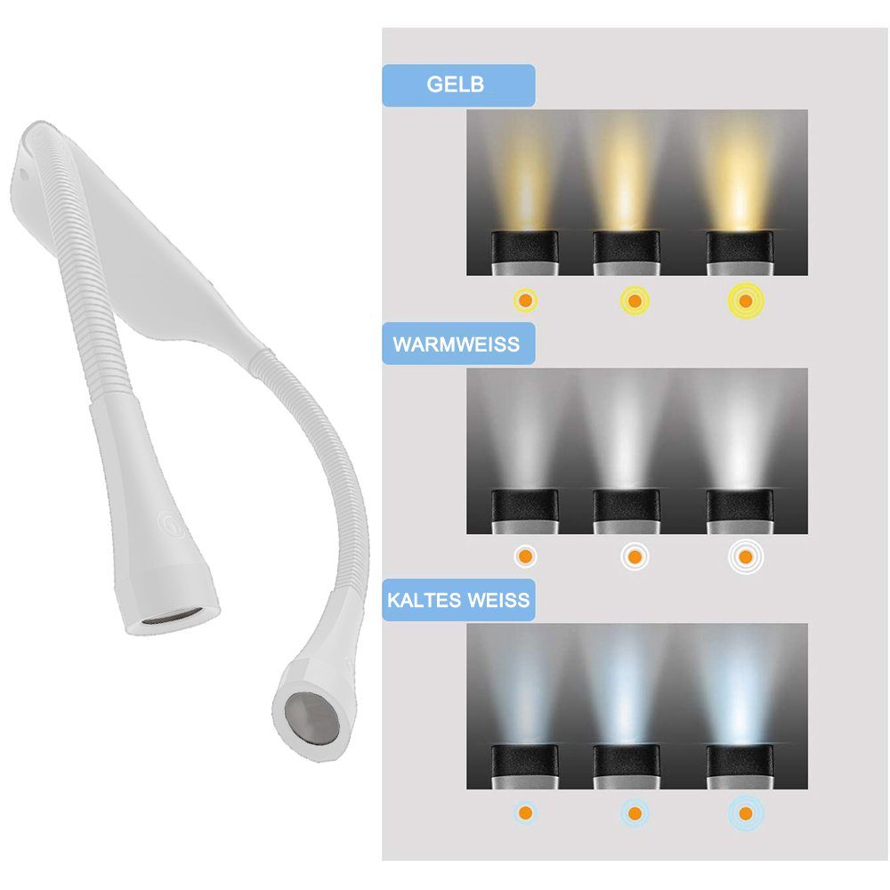 Leselampe LED-Hals,biegbare langlebig LED mit Leselicht Jormftte Arme,