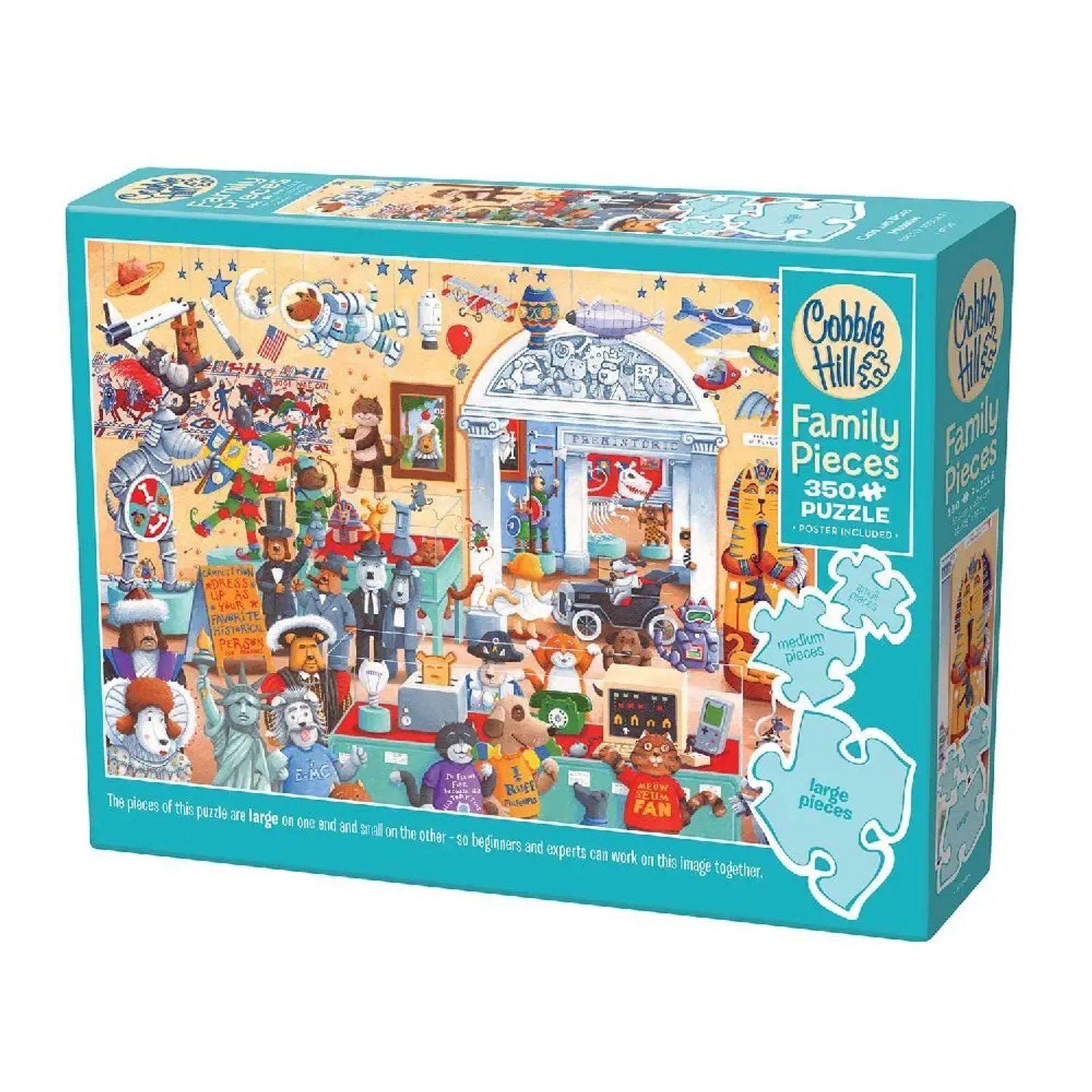 COBBLE HILL Puzzle Cobble Hill Katzen und Hunde Museum 350 Teile, 350 Puzzleteile