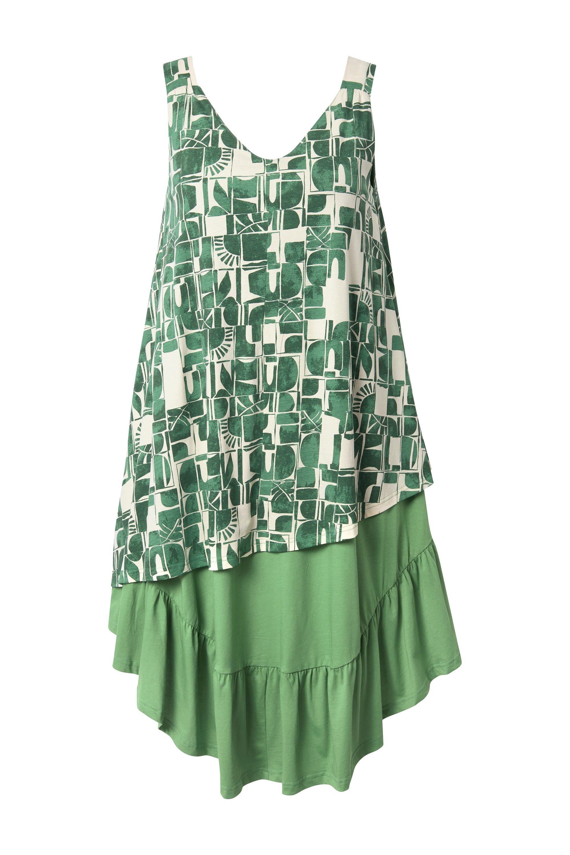 Ulla Popken Jerseykleid Midikleid A-Linie V-Ausschnitt günstig online kaufen