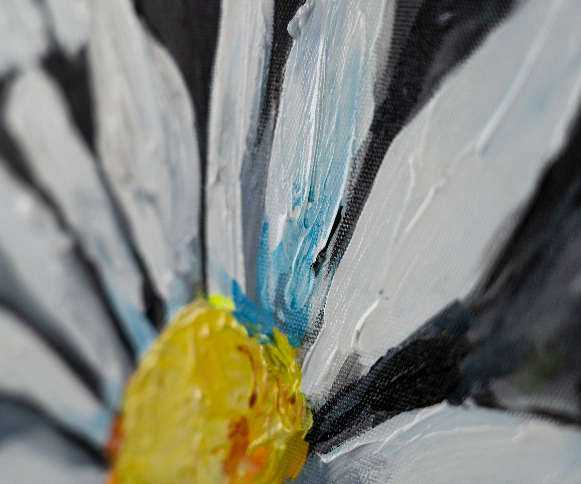 Margeriten, in Gemälde Blumen Rahmen Schneeweiße Blau YS-Art Mit