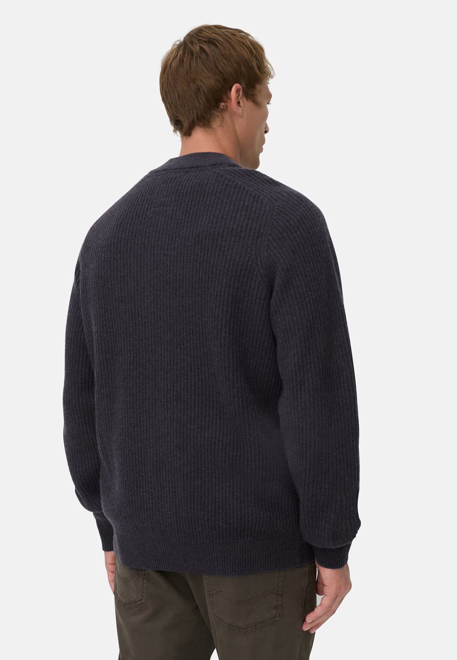 camel active Strickjacke aus reiner Lammwolle Langarm Stehkragen Stehkragen günstig online kaufen